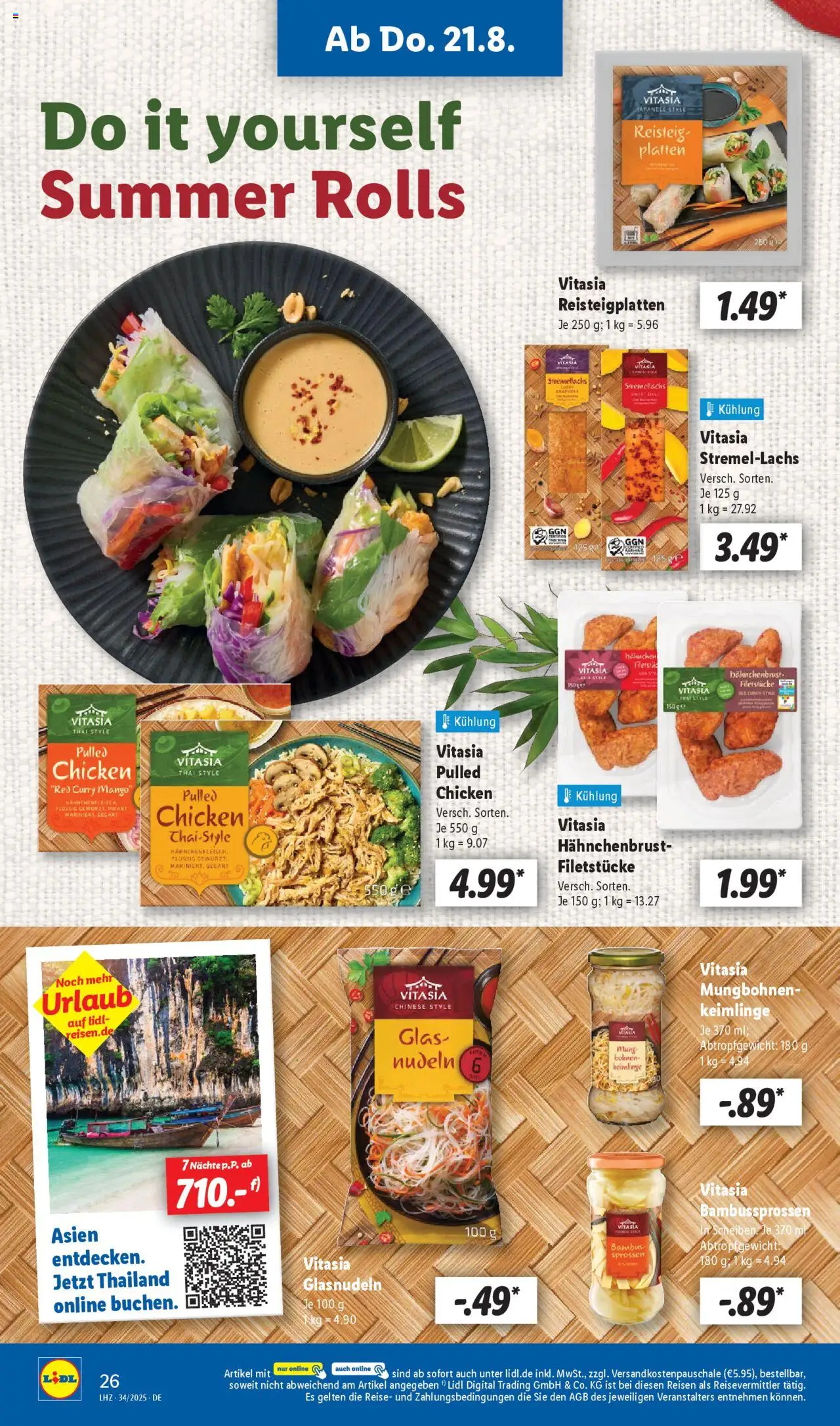 Lidl Prospekt 	 - gültig ab dem 18.08.2025 | Seite: 44 | Produkte: Hahnchen, Mango, Nudeln, Hahnchenbrust