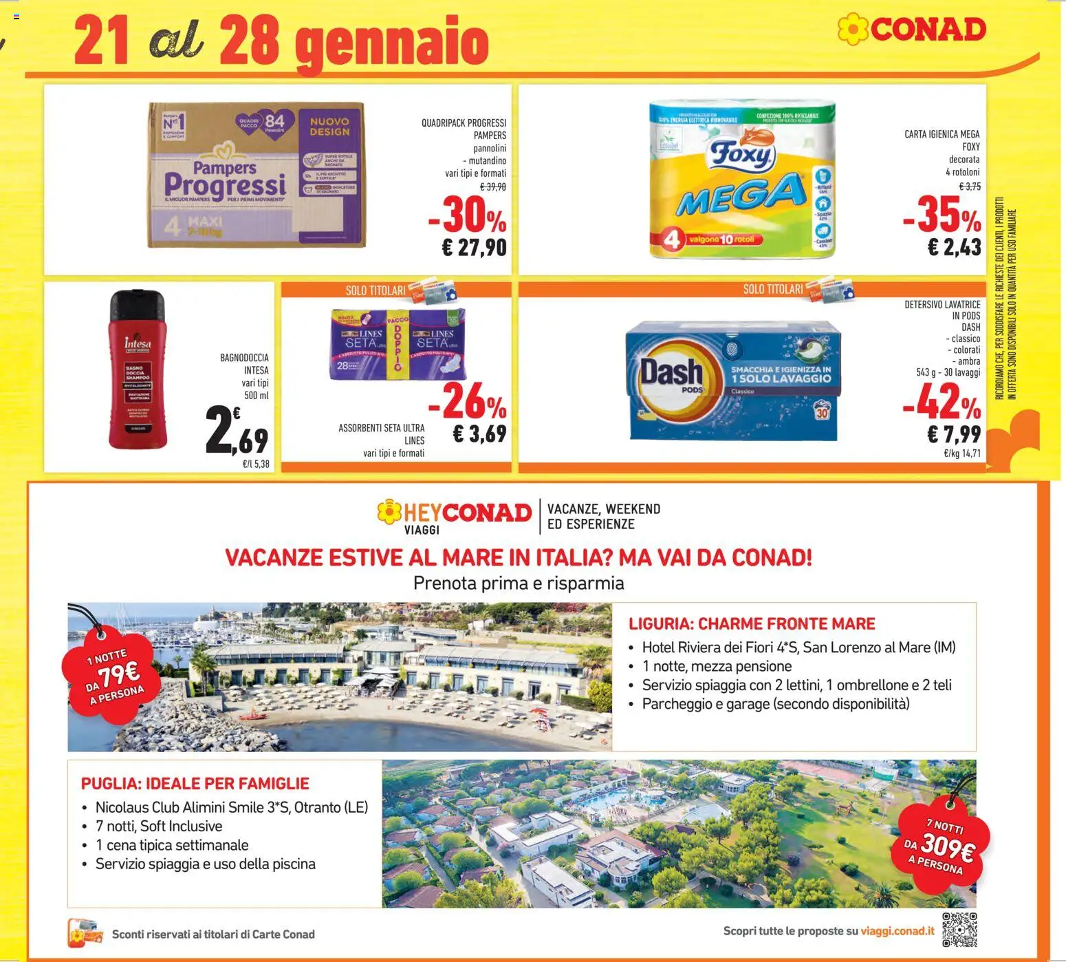Volantino Conad del 14.01.2026 | Pagina: 33 | Prodotti: Shampoo, Carta igienica, Lavatrice, Bagno