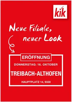 Kik Neueröffnung Treibach-Althofen ab 16.10.2025 gültig