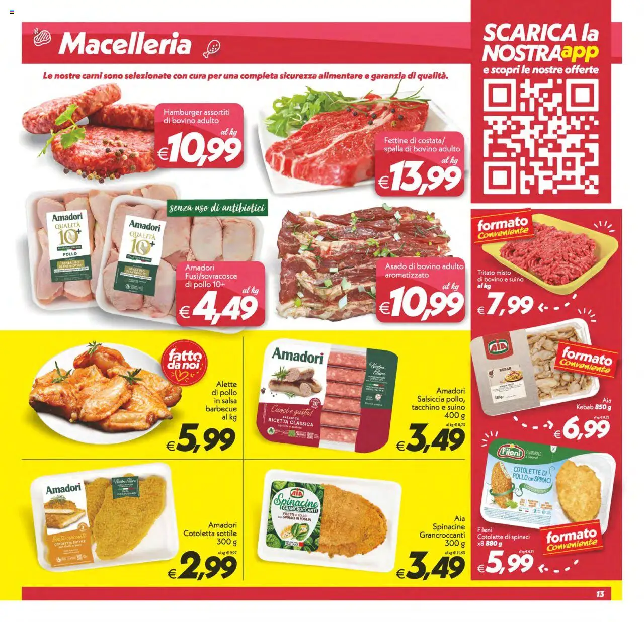 Volantino SuperConveniente del 13.06.2025 | Pagina: 13 | Prodotti: Bovino, Tacchino, Salsiccia, Hamburger
