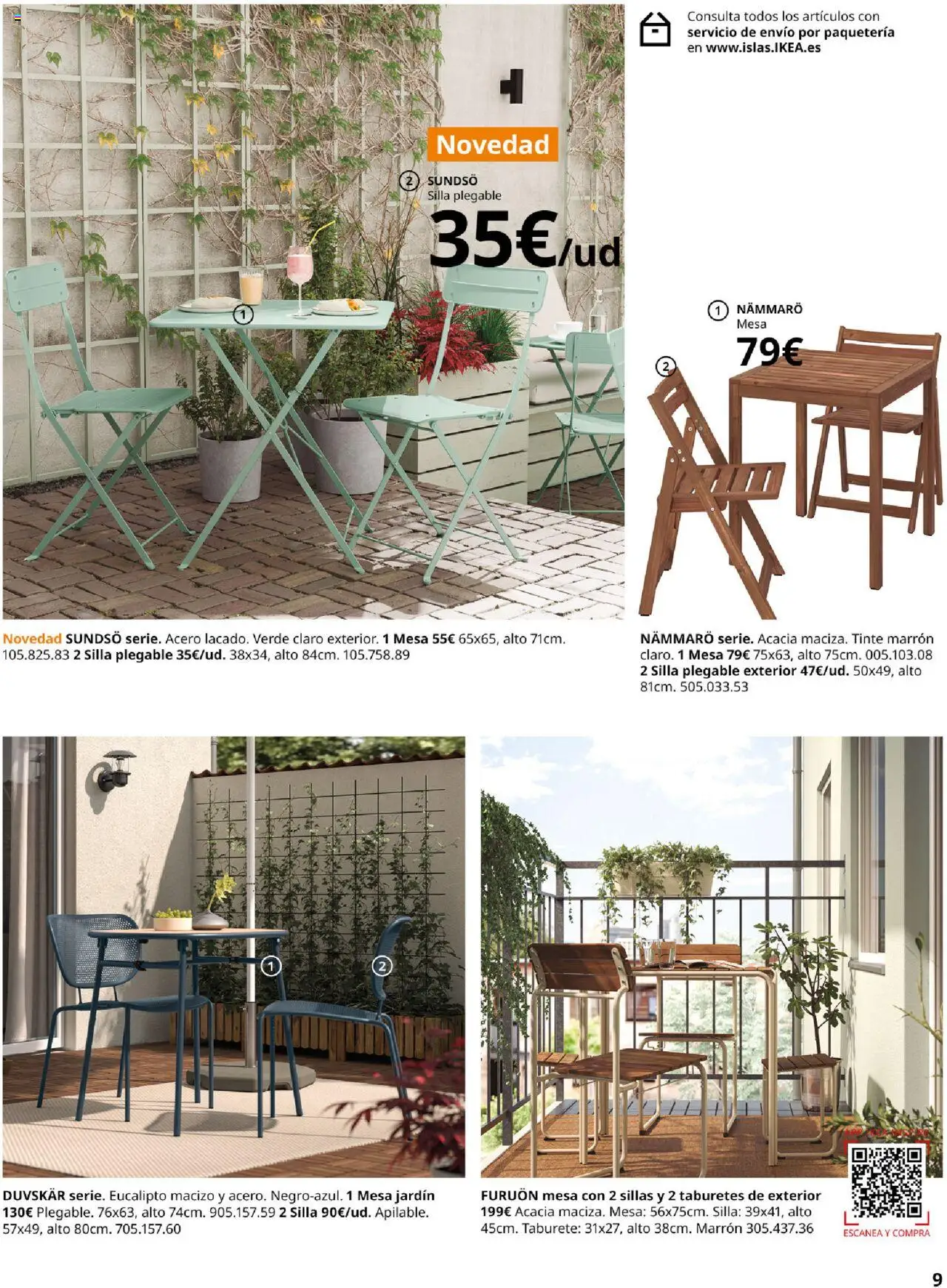 Catálogo IKEA Muebles de exterior │ válido desde el 04.02.2025 | Página: 9 | Productos: Tinte, Taburete, Mesa, Silla