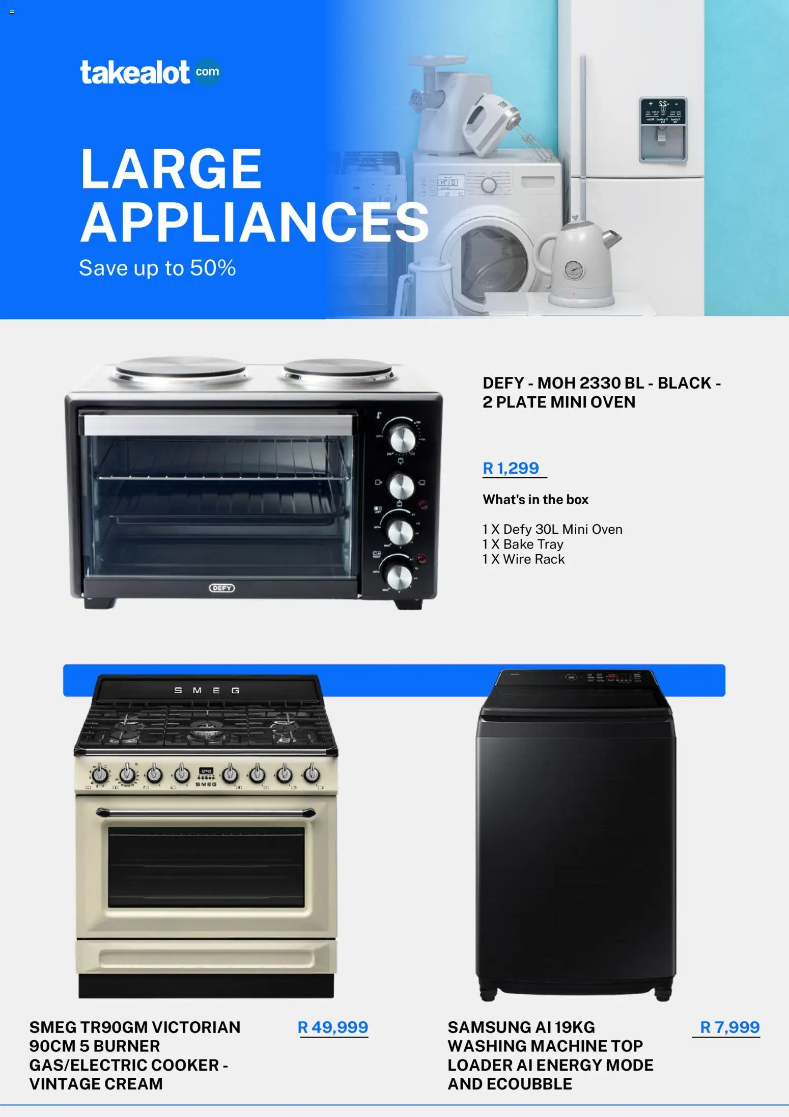 New Takealot catalogue – valid from 10.11.2025 | Page: 4 | Products: Washing machine, Plate, Cooker, Cream
