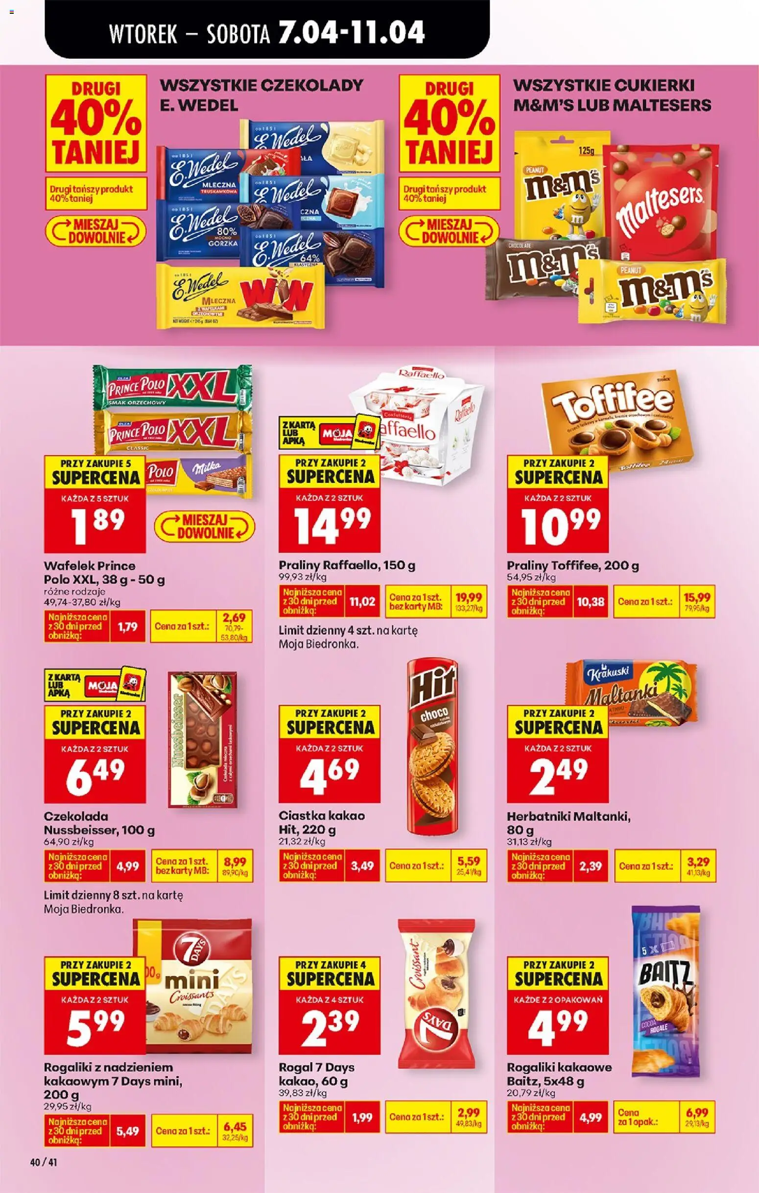 Biedronka gazetka od wtorku od 07.04.2026 | Strona: 50 | Produkty: Karta, Kakao, Praliny, Milka