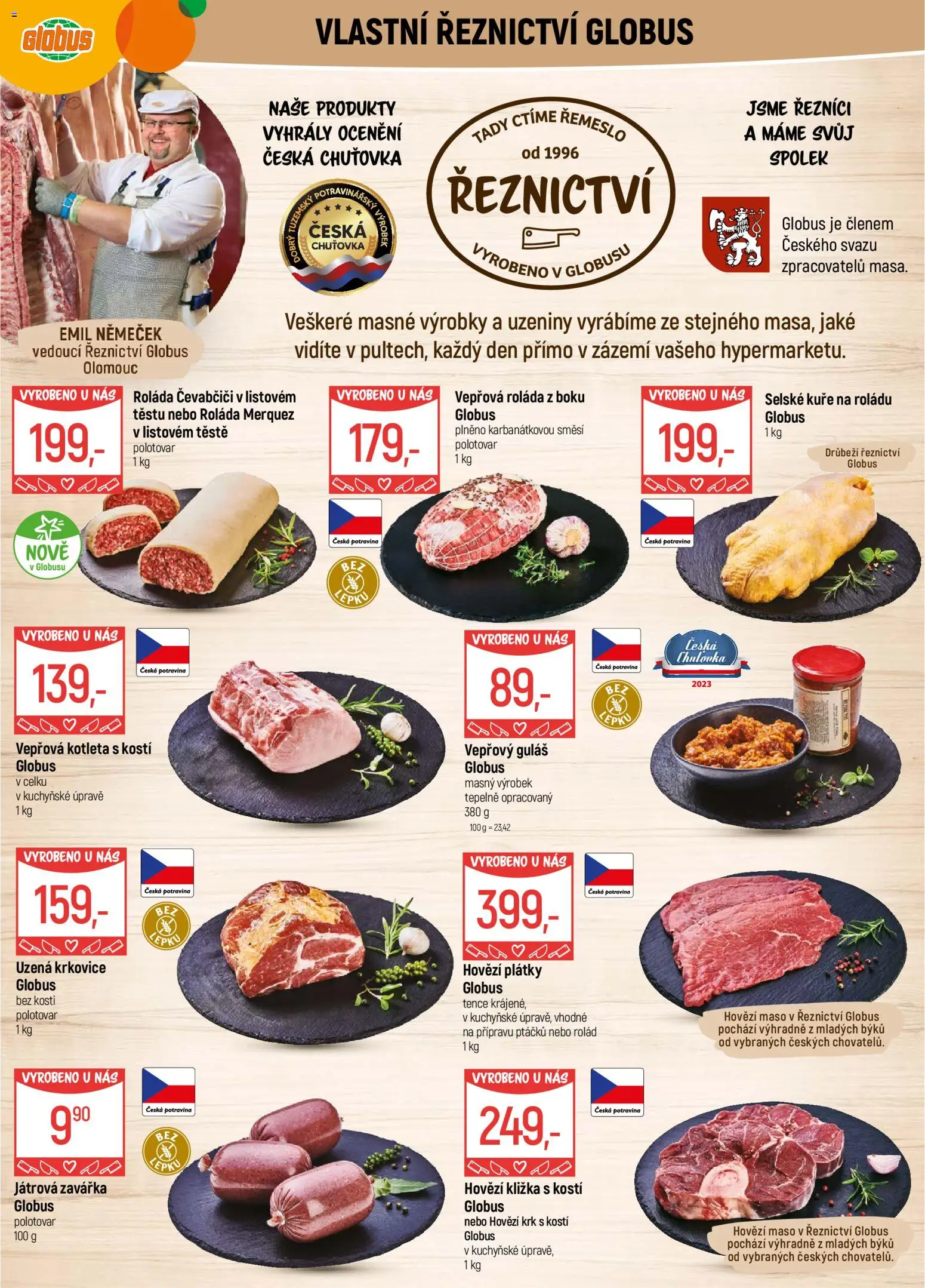 Globus leták - Olomouc od 04.02.2026 | Strana: 5 | Produkty: Hovězí, Globus, Vepřová kotleta, Krkovice