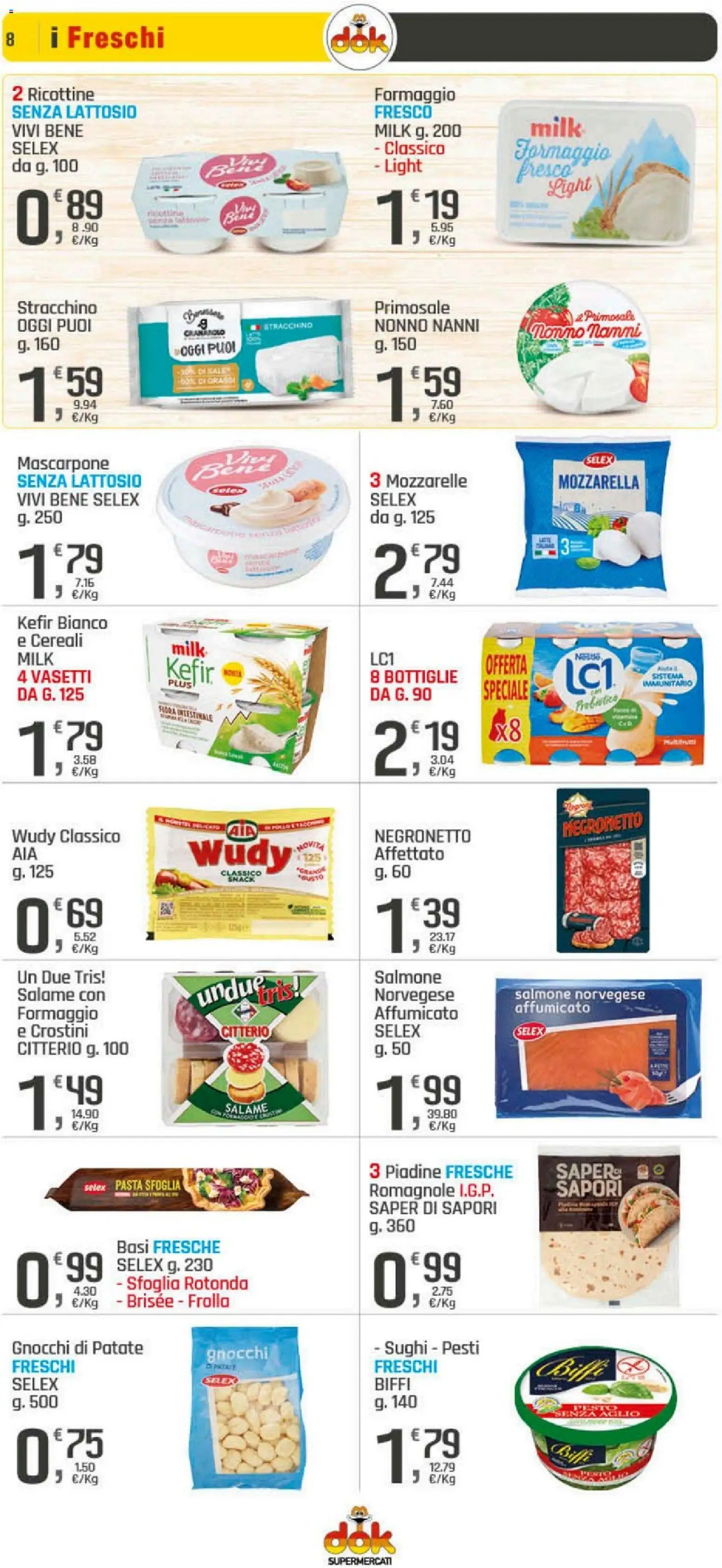 Volantino DOK del 20.11.2025 | Pagina: 8 | Prodotti: Salame, Formaggio, Pesto, Stracchino