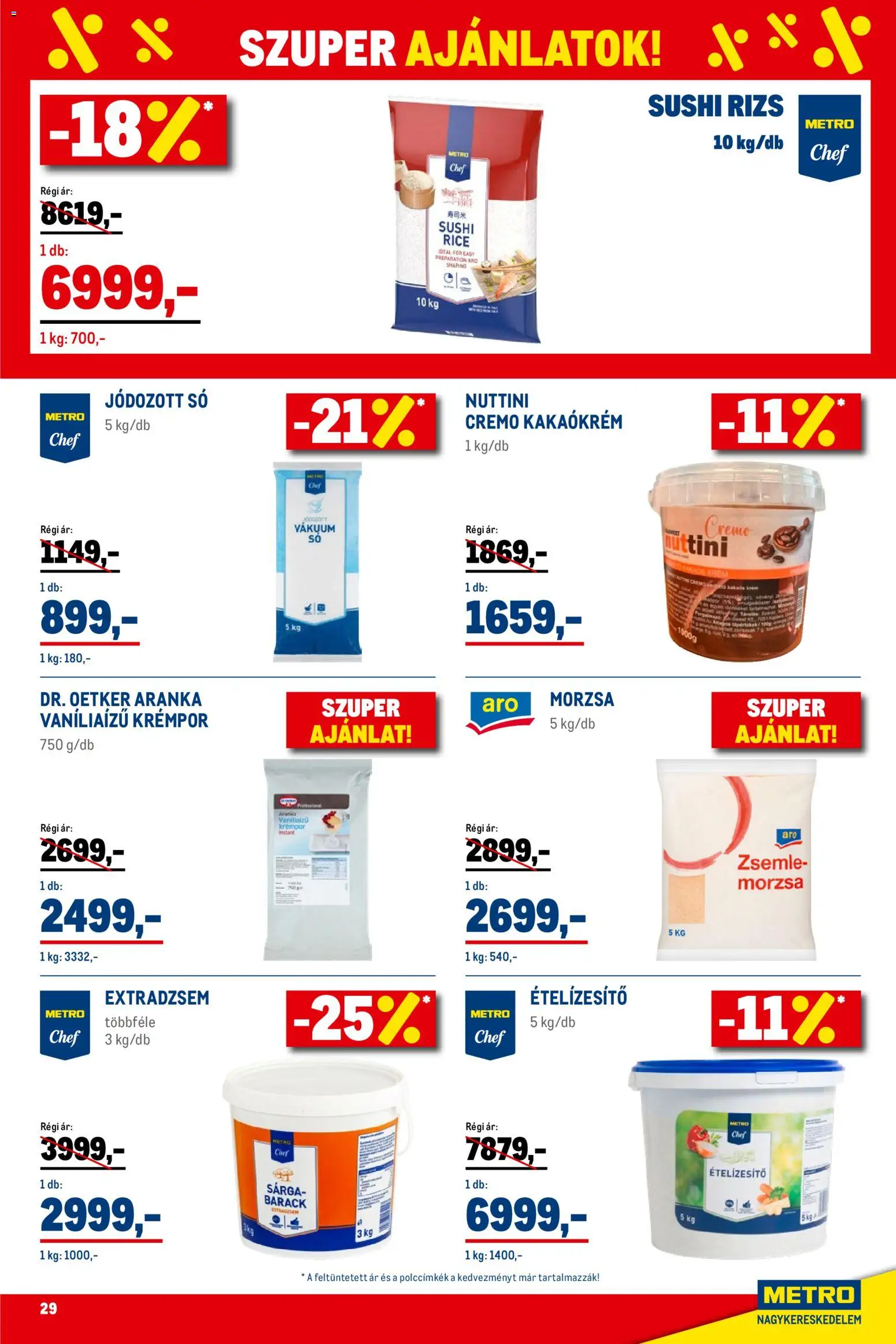 Metro akciós ujság - amely érvényes a következő dátumtól: 01.02.2026 | Oldal: 29 | Termékek: Sushi rizs, Zsemle, Sushi, Rizs