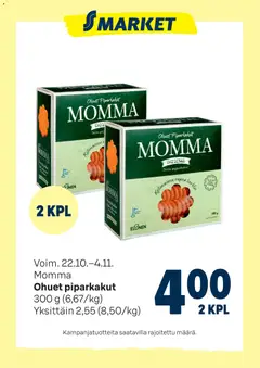 S-market-mainoslehti voimassa 22.10.2025 alkaen