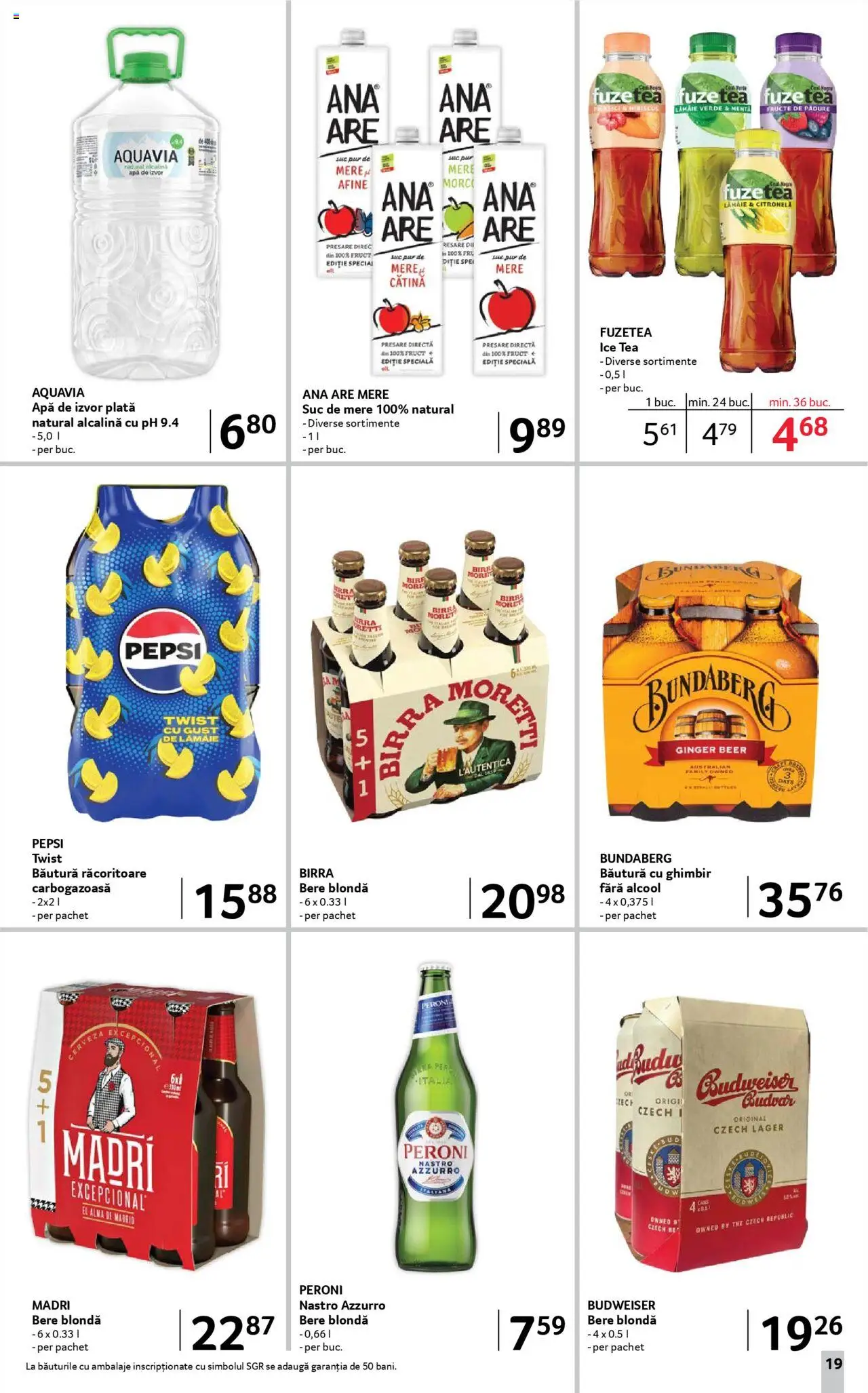 Catalog Selgros - Food – valabil de la 22.08.2025 | Pagină: 19 | Produse: Suc, Ice tea, Apă, Fructe