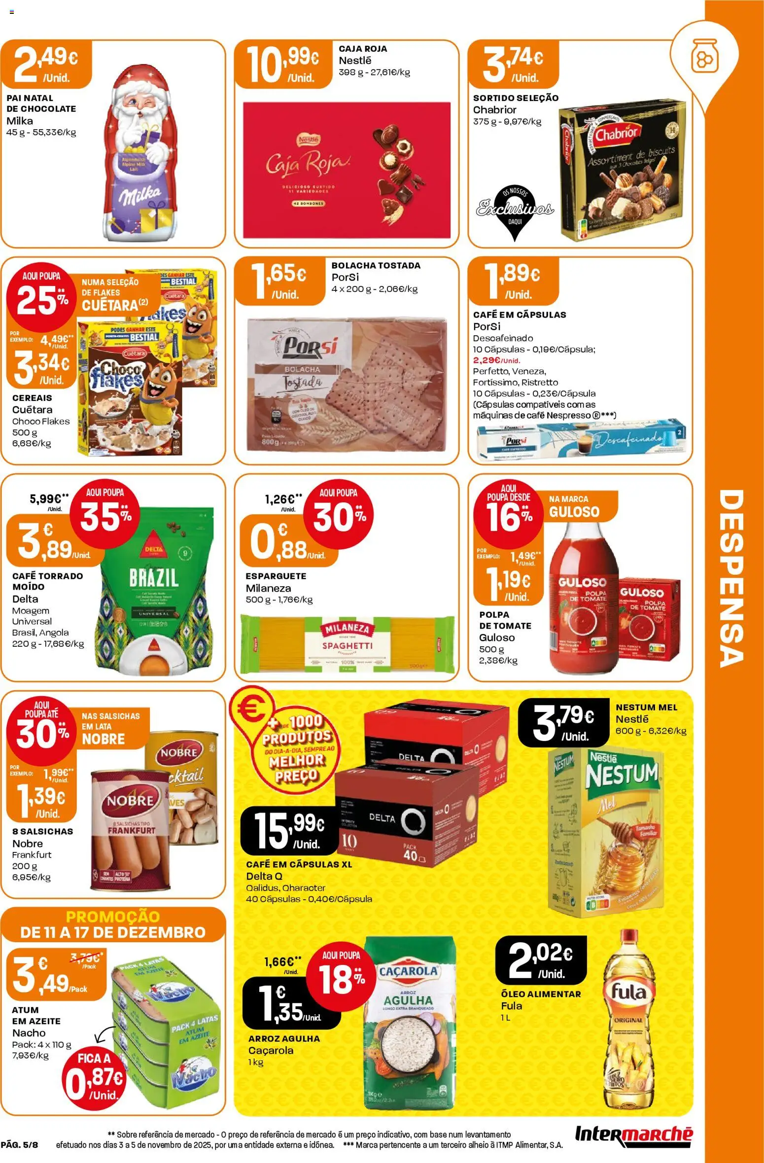 Intermarché Folheto Mini │ válido de 11.12.2025 | Página: 5 | Produtos: Nespresso, Chocolate, Arroz, Cereais