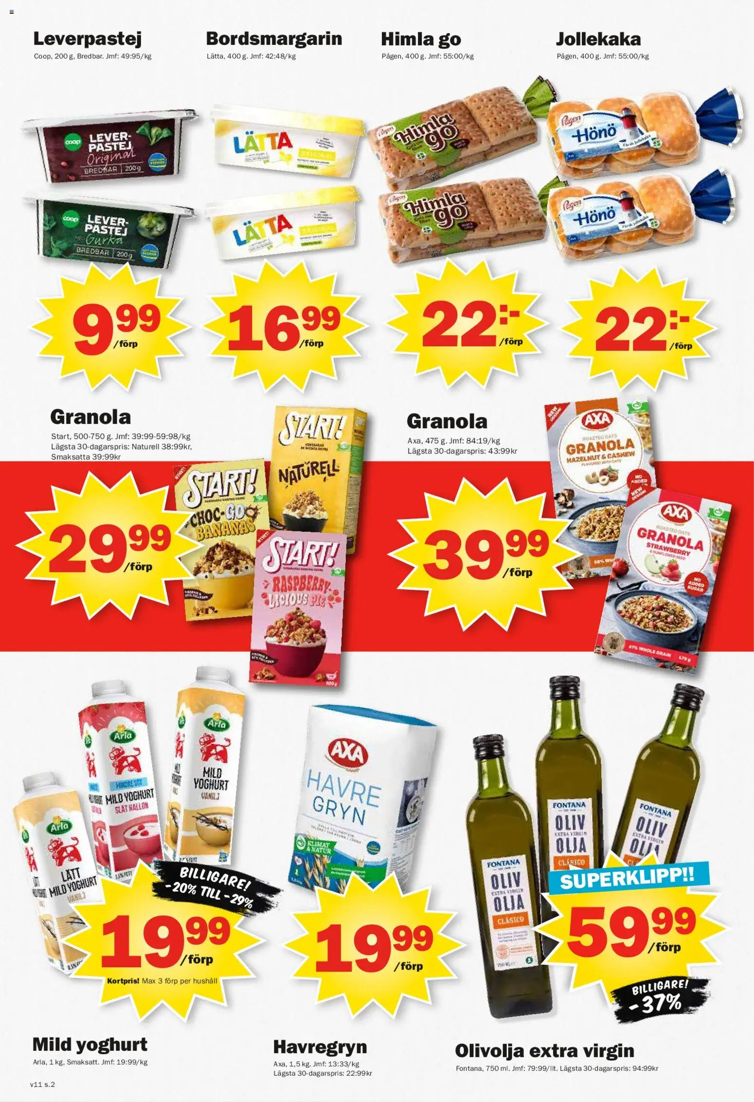 Pekås reklamblad aktuell från 09.03.2026 | Sida: 2 | Produkter: Olivolja, Olja, Granola, Gurka