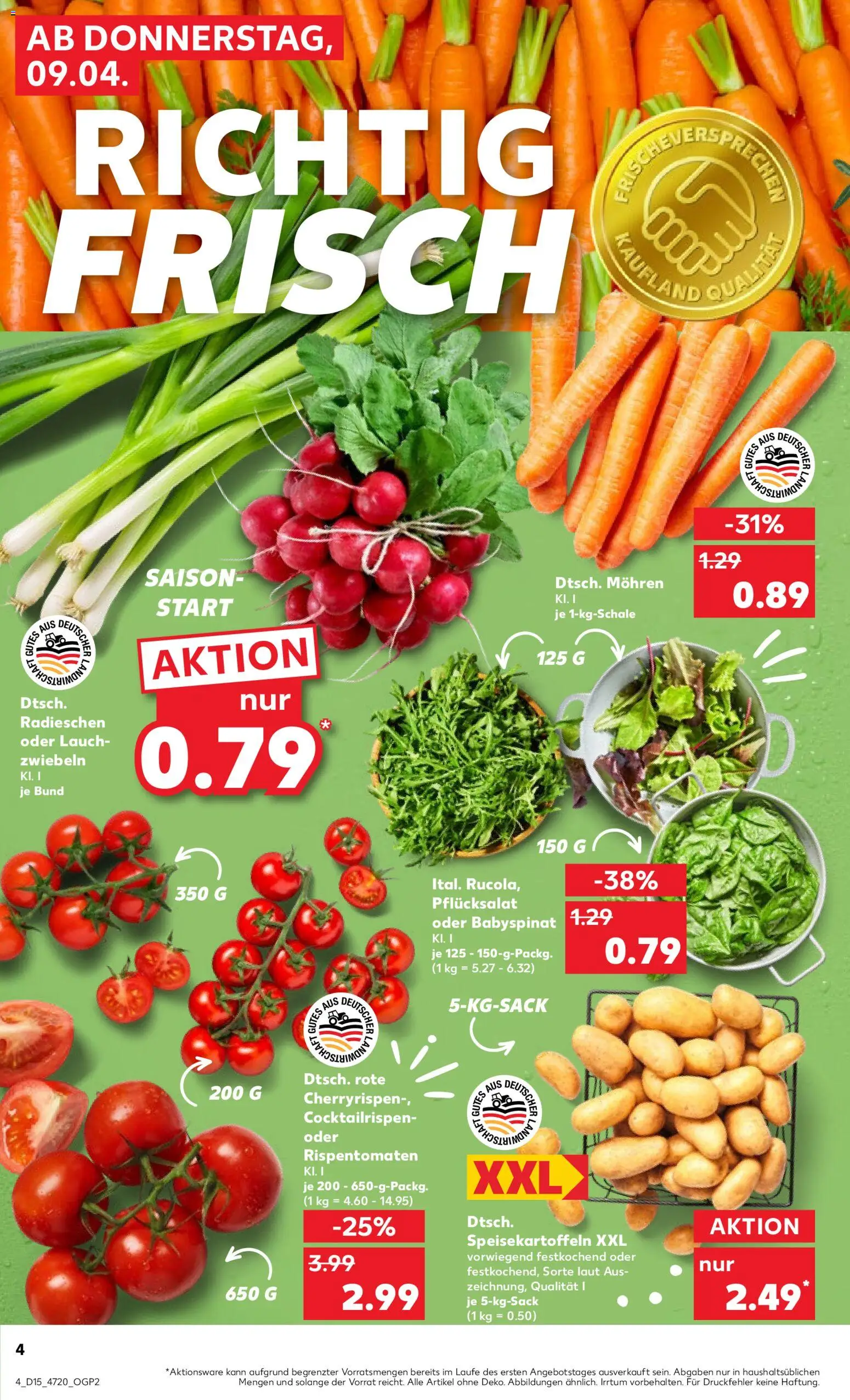 Kaufland Prospekt Hannover	 – gültig ab 09.04.2026 | Seite: 4 | Produkte: Mohren, Zwiebeln