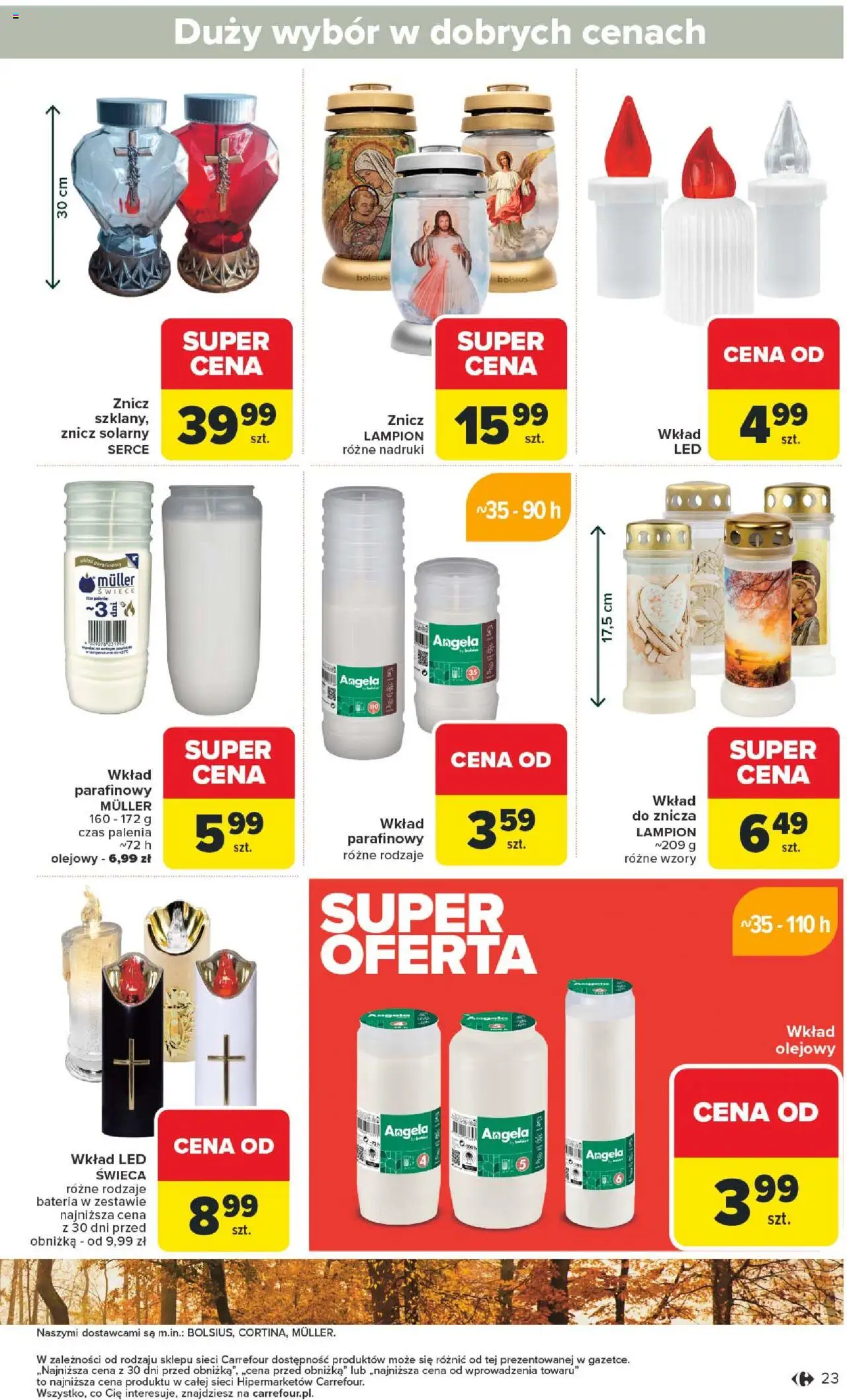 Carrefour Gazetka - Łap okazje od 23.10.2025 | Strona: 23 | Produkty: Bateria, Świece
