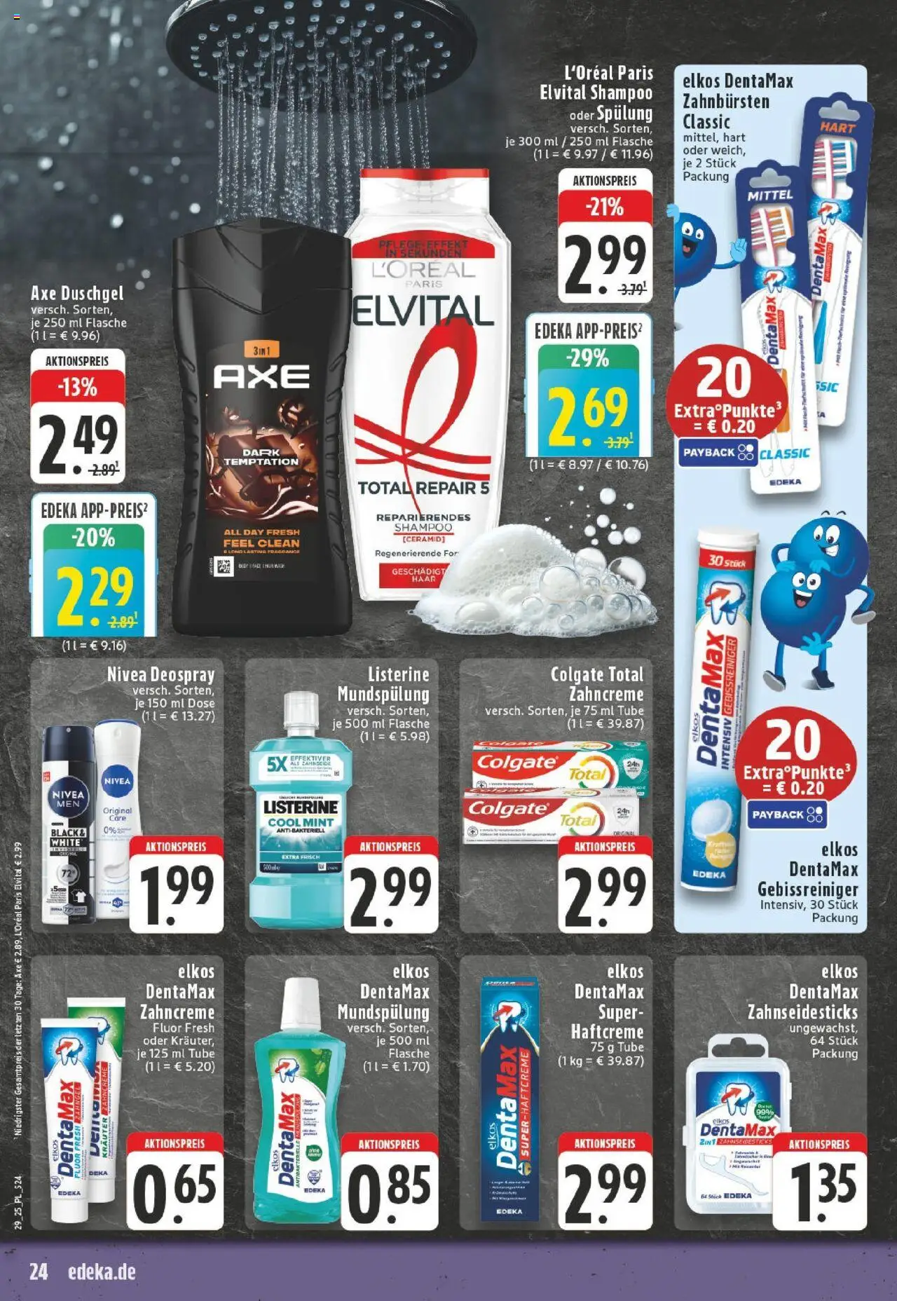 Edeka prospekt Kerken-Aldekerk	 - gültig ab dem 13.07.2025 | Seite: 24 | Produkte: Spülung, Duschgel, Deodorant, Axe