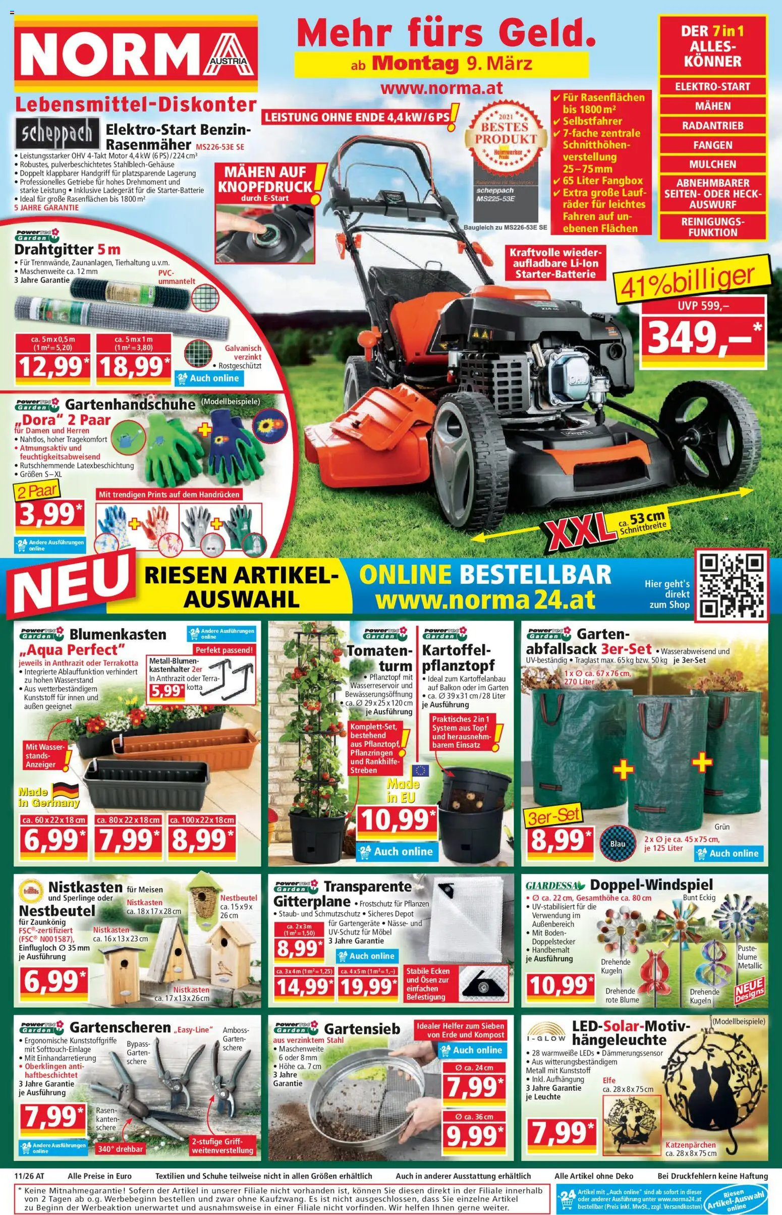 Norma Flugblatt gültig ab 09.03.2026 | Seite: 1 | Produkte: Wasser, Rasenmäher, Tomaten
