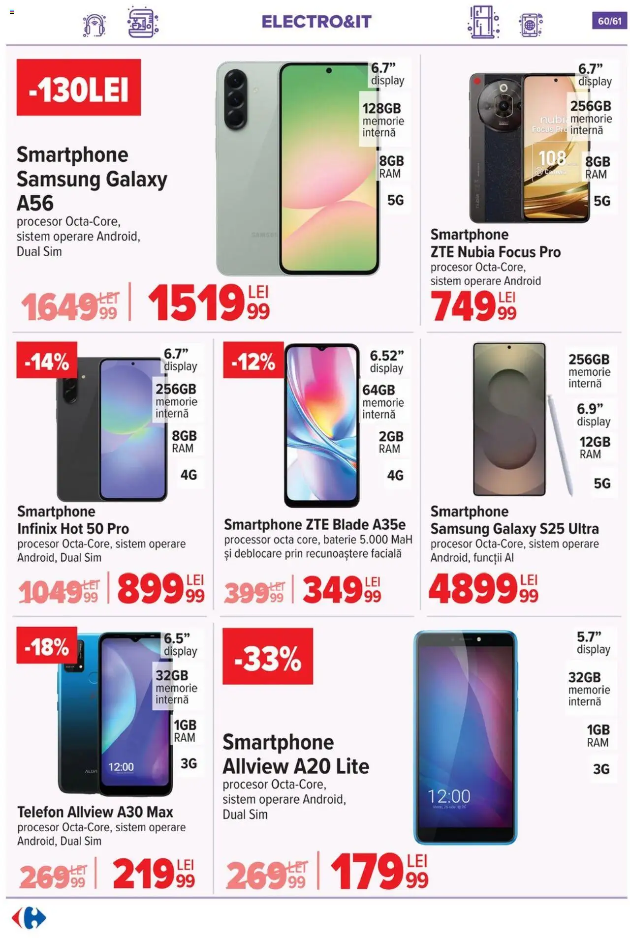 Catalog Carrefour – valabil de la 20.08.2025 | Pagină: 61 | Produse: Telefon, Smartphone, Memorie, Baterie