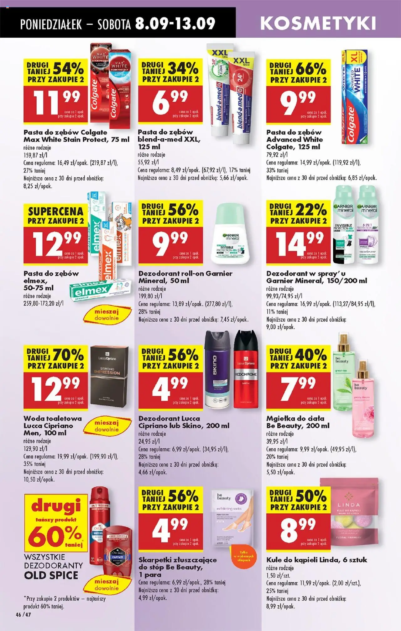 Biedronka gazetka od 08.09.2025 | Strona: 54 | Produkty: Woda toaletowa, Body, Be beauty, Pasta do zębów