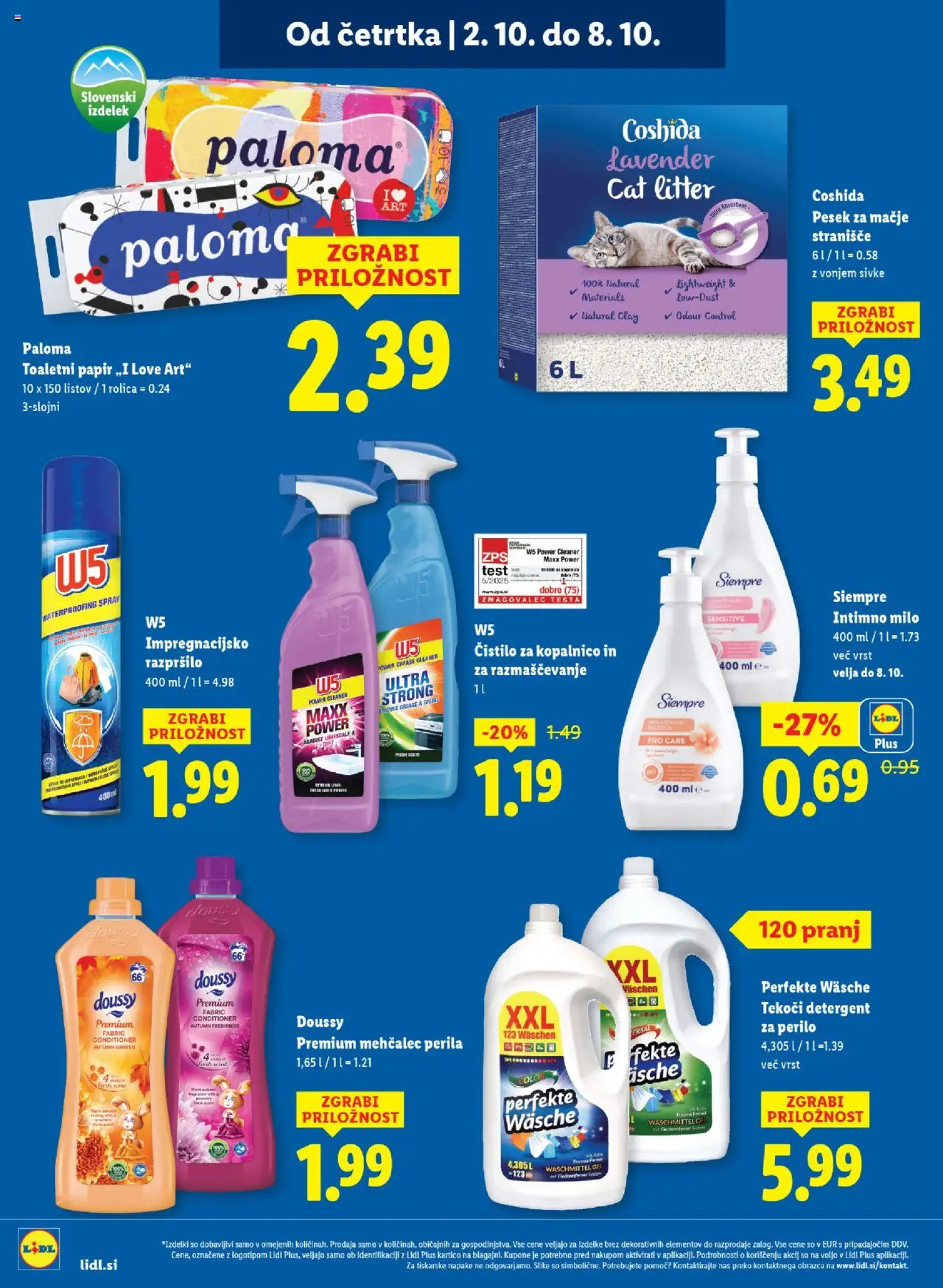 Novi Lidl katalog ponudbe – veljaven od 02.10.2025 | Stran: 22 | Izdelki: Intimno milo, Toaletni papir, Stranisce, Milo
