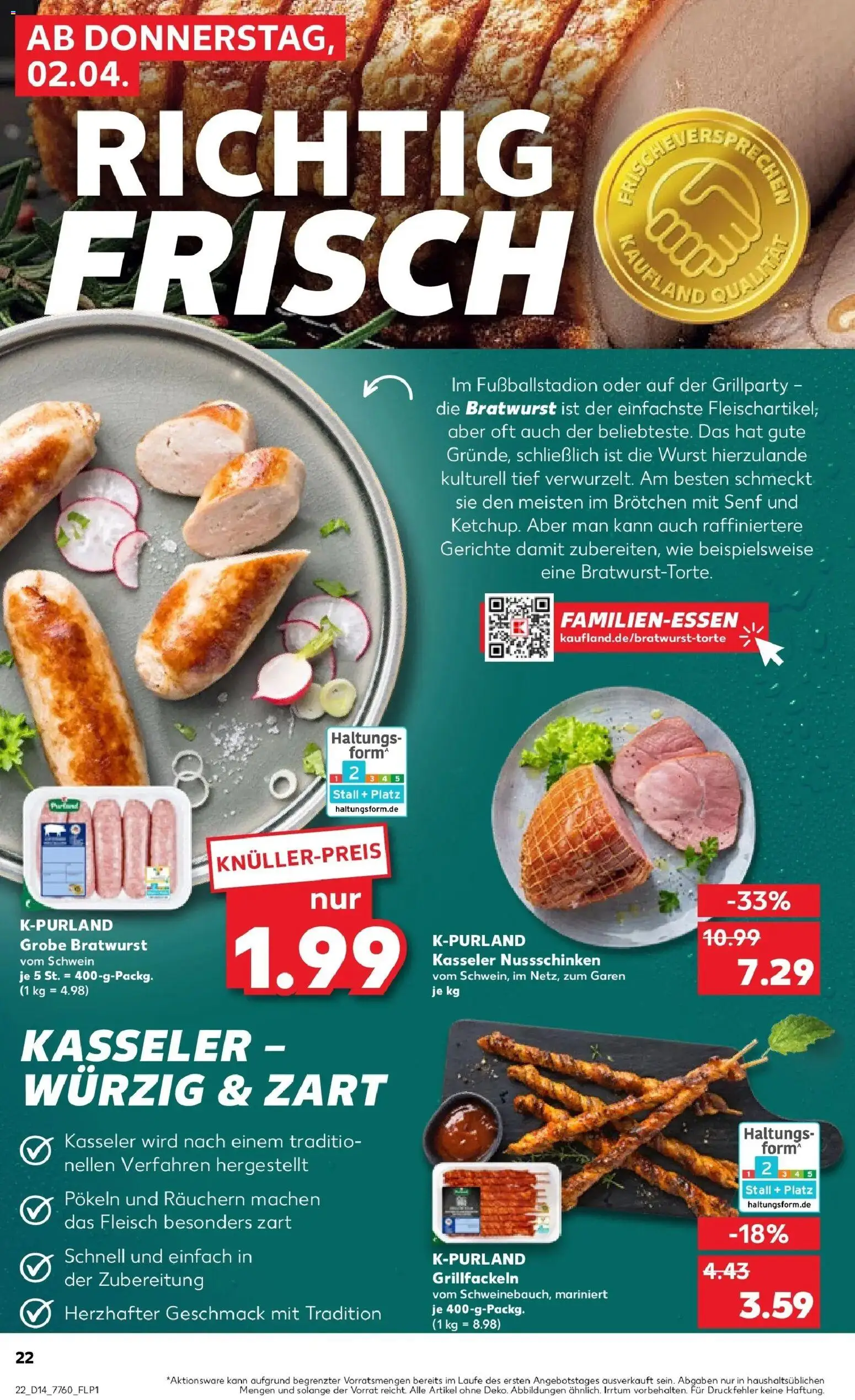 Kaufland Prospekt Weißenburg In Bayern	 – gültig ab 30.03.2026 | Seite: 36 | Produkte: Bratwurst, Wurst, Fleisch