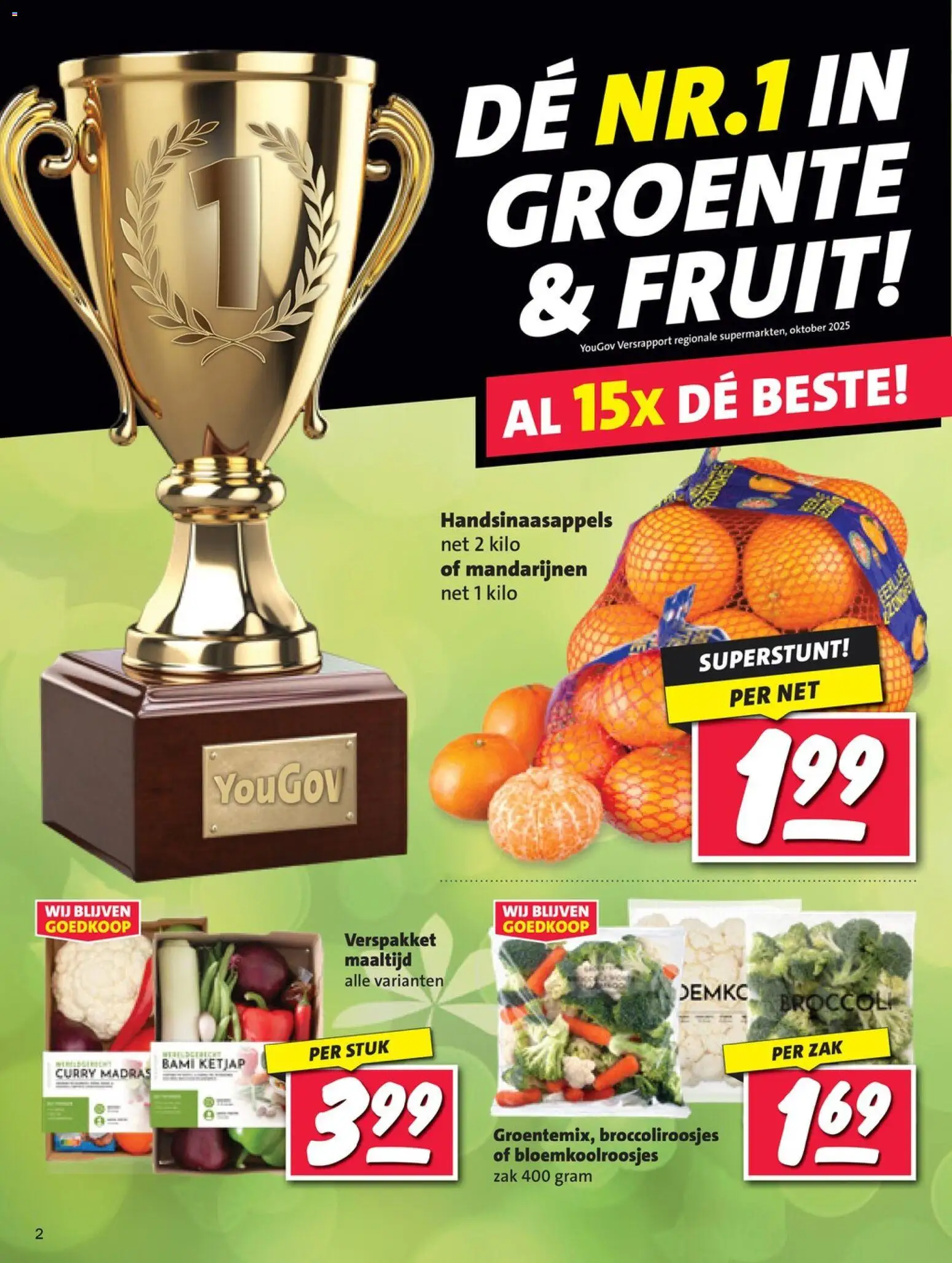 {H1} | Pagina: 2 | Producten: Broccoli, Mandarijnen, Zak, Fruit