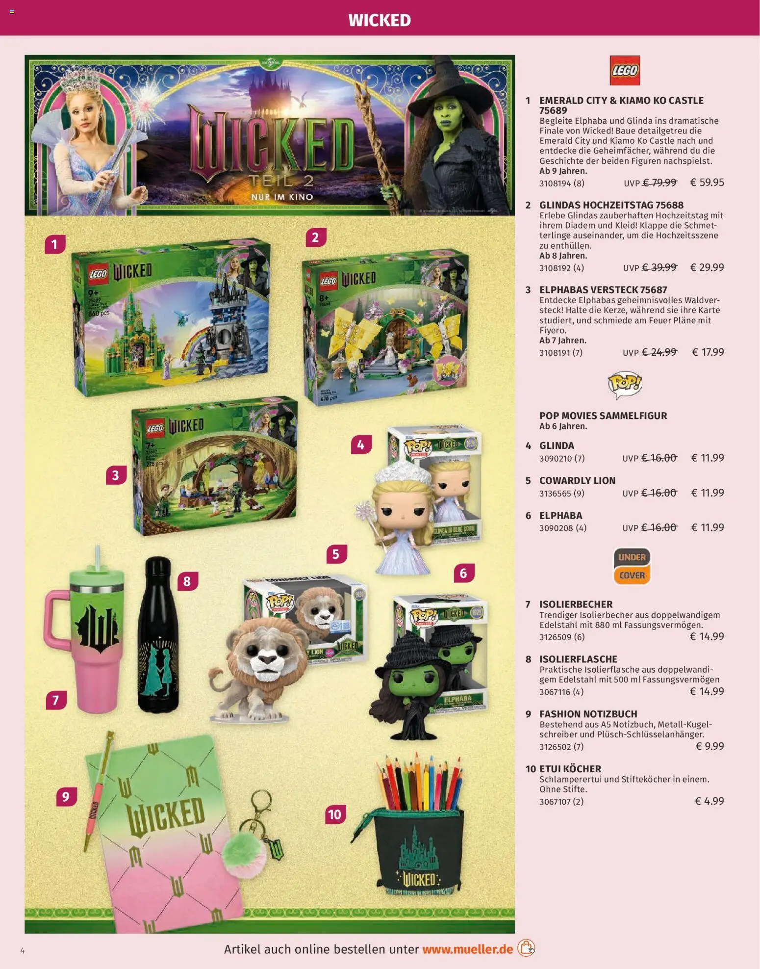 Müller Spielwarenkatalog – gültig ab 27.10.2025 | Seite: 4 | Produkte: Kocher, Notebook, Kleid, Notizbuch