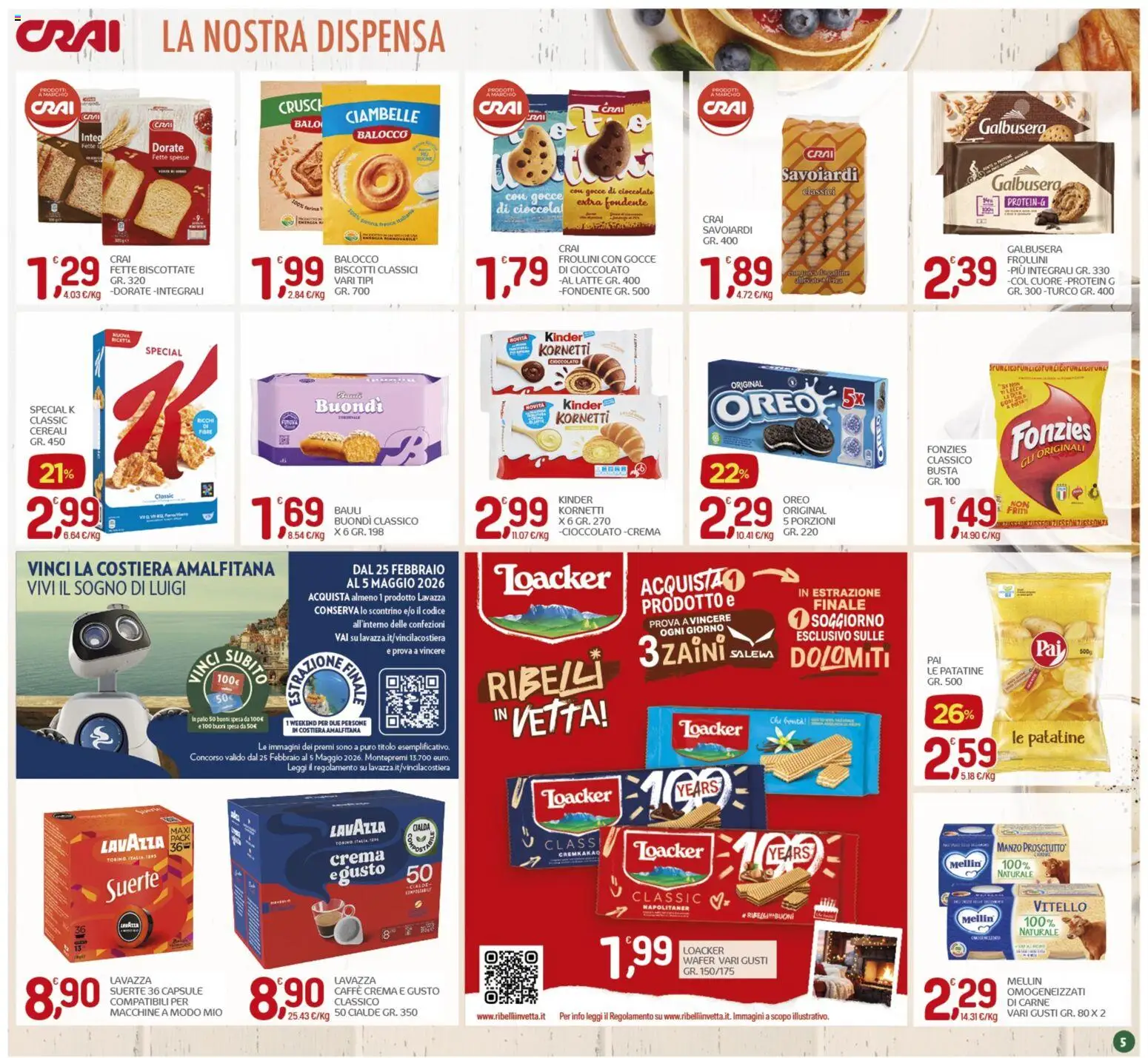 Volantino CRAI del 07.04.2026 | Pagina: 5 | Prodotti: Ciambelle, Cioccolato, Manzo, Patatine