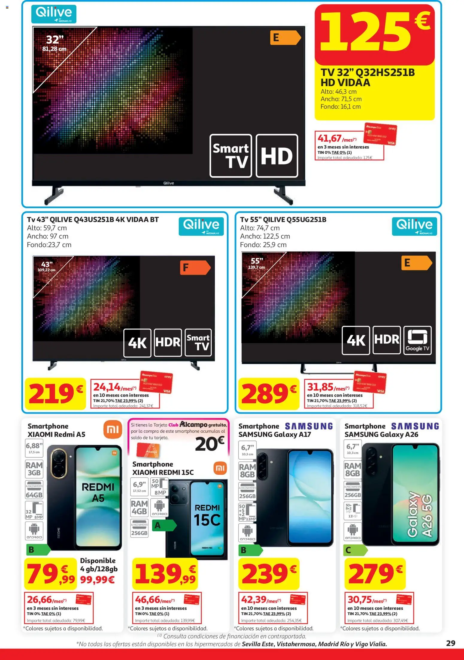 Alcampo HG Nacional │ válido desde el 21.04.2026 | Página: 29 | Productos: Smartphone Samsung, Smartphone Xiaomi, Smartphone