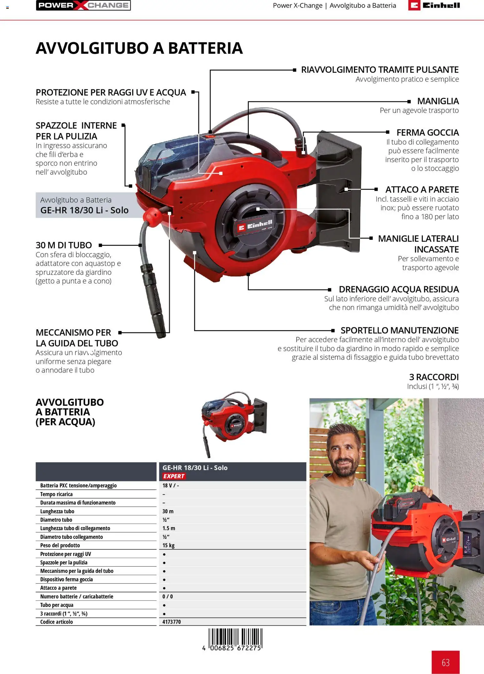 Volantino Einhell del 17.03.2026 | Pagina: 65 | Prodotti: Acqua, Tubo, Batterie, Caricabatterie