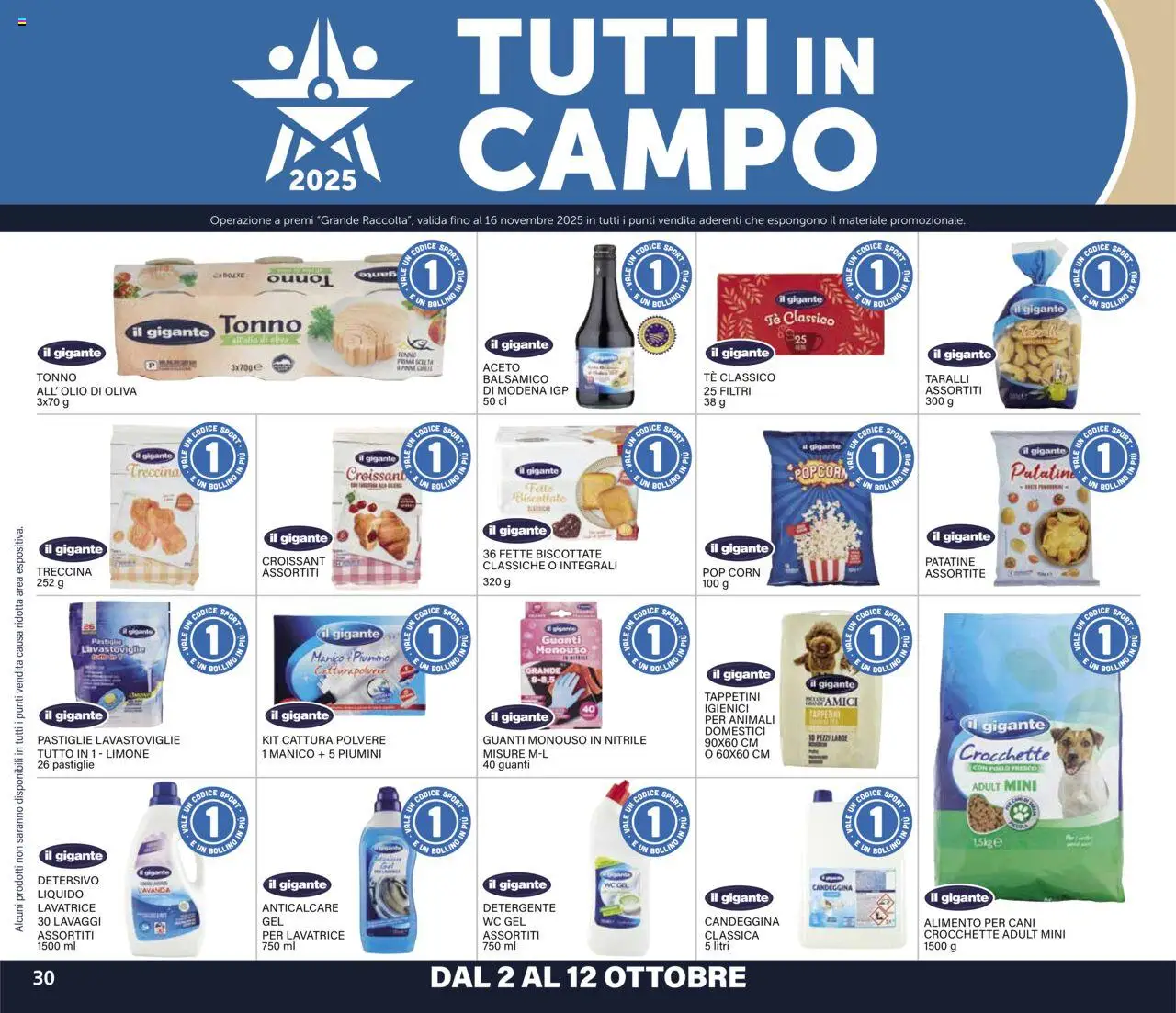 Volantino Il Gigante del 02.10.2025 | Pagina: 34 | Prodotti: Tè, Tonno, Fette biscottate, WC