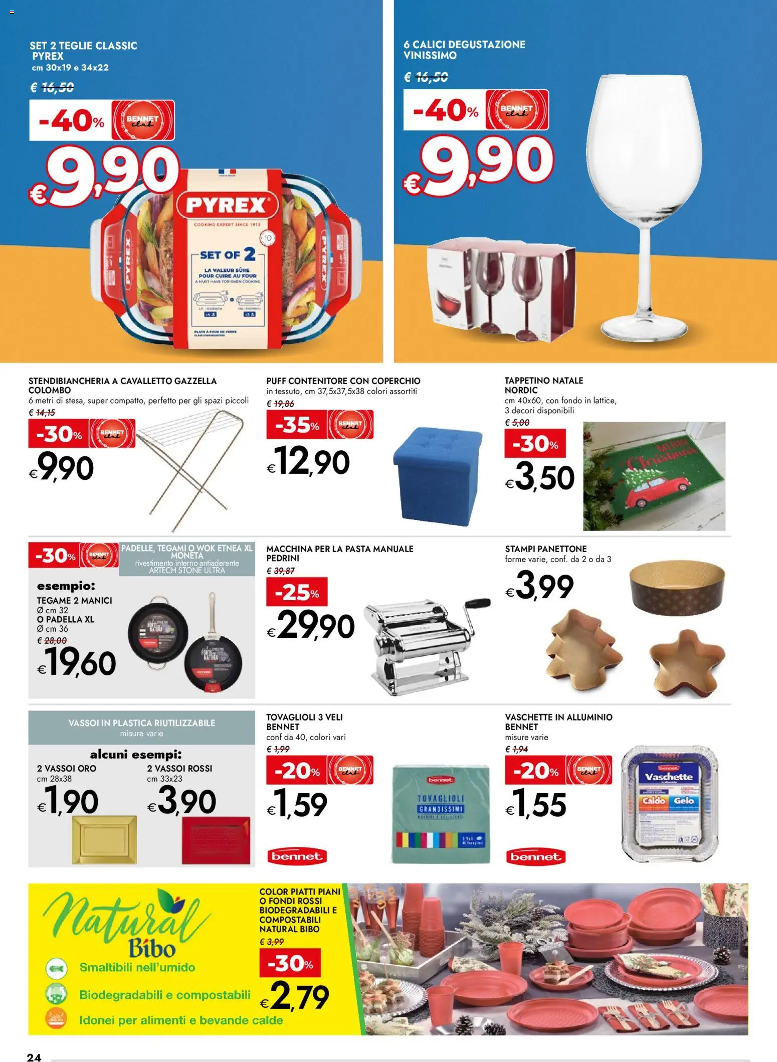 Volantino bennet del 27.11.2025 | Pagina: 24 | Prodotti: Macchina per la pasta, Pasta, Stendibiancheria, Alluminio