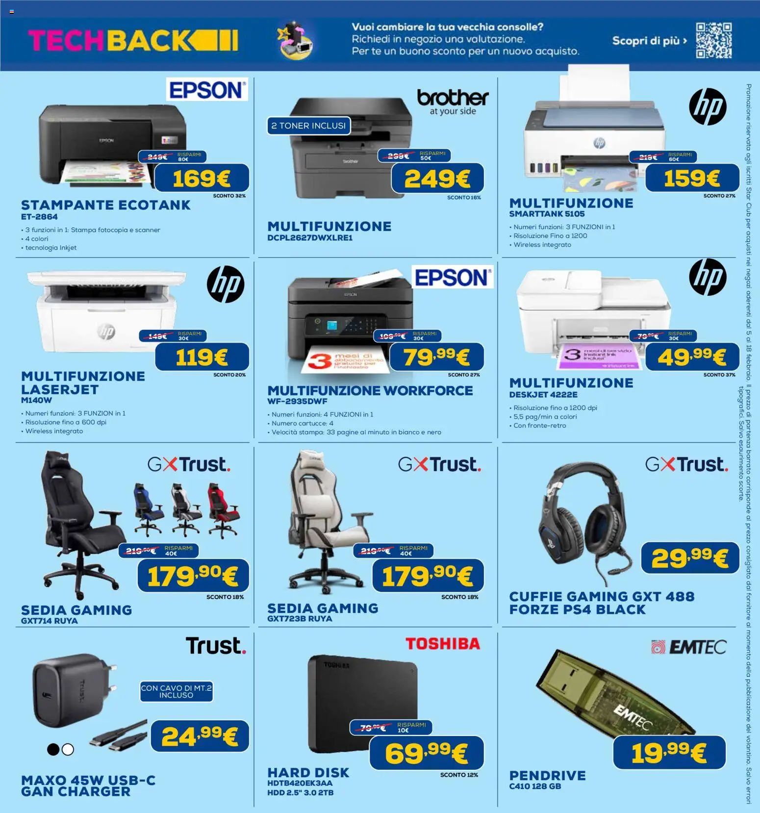 Volantino Euronics del 19.02.2026 | Pagina: 40 | Prodotti: Tè, Stampante, Cuffie, Toner