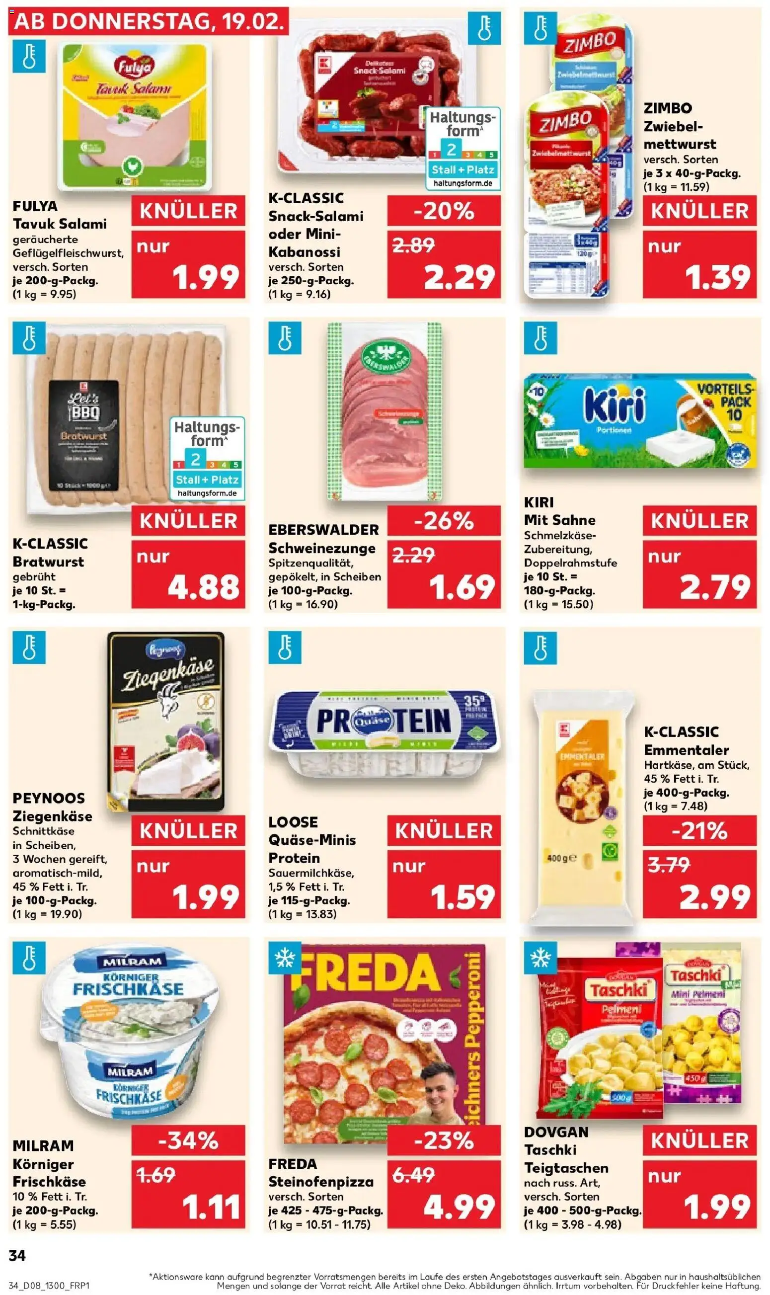 Kaufland prospekt Osnabrück	 – gültig ab 22.02.2026 | Seite: 34 | Produkte: Salami, Pizza, Sahne, Frischkase