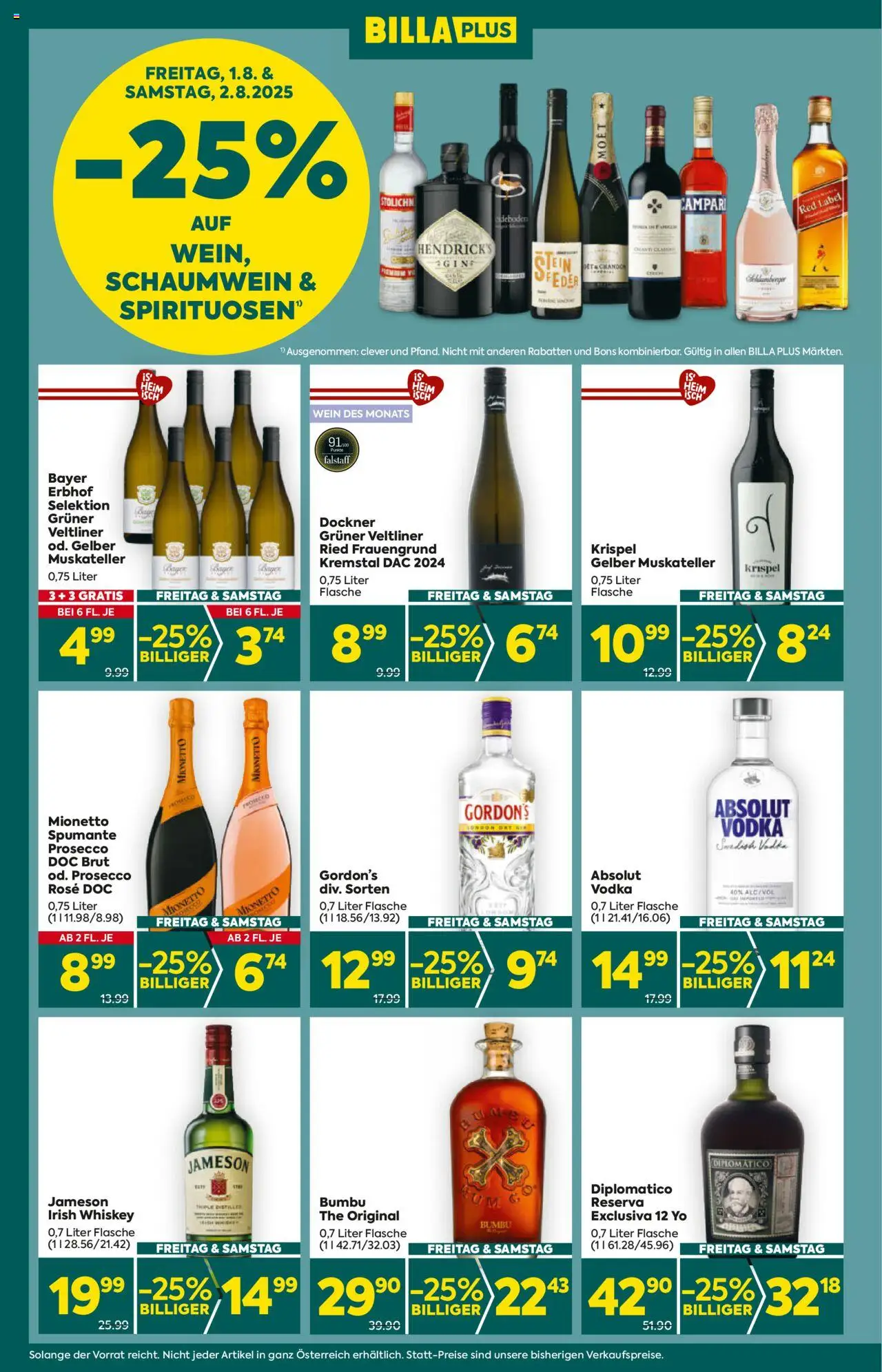 Billa Plus Flugblatt - Salzburg gültig ab 31.07.2025 | Seite: 2 | Produkte: Whiskey, Nauriit, Wein
