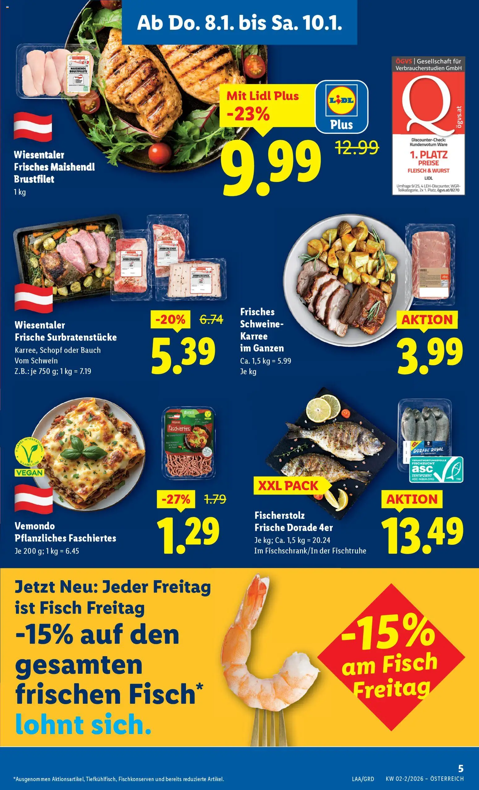 Lidl Flugblatt - Eisenstadt, Ebenfurth, Mattersburg gültig ab 08.01.2026 | Seite: 7 | Produkte: Wurst, Fisch