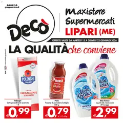 Anteprima del volantino Decò Maxistore, Supermercati - Lipari catalogo valido a partire dal 13.01.2026