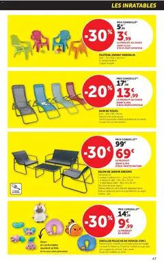 Hyper U - Prévisualisation de Hyper U - Les prix bas de la semaine valide à partir de 21.04.2026 | Page: 47 | Produits: Salon de jardin, Canapé, Table basse, Table