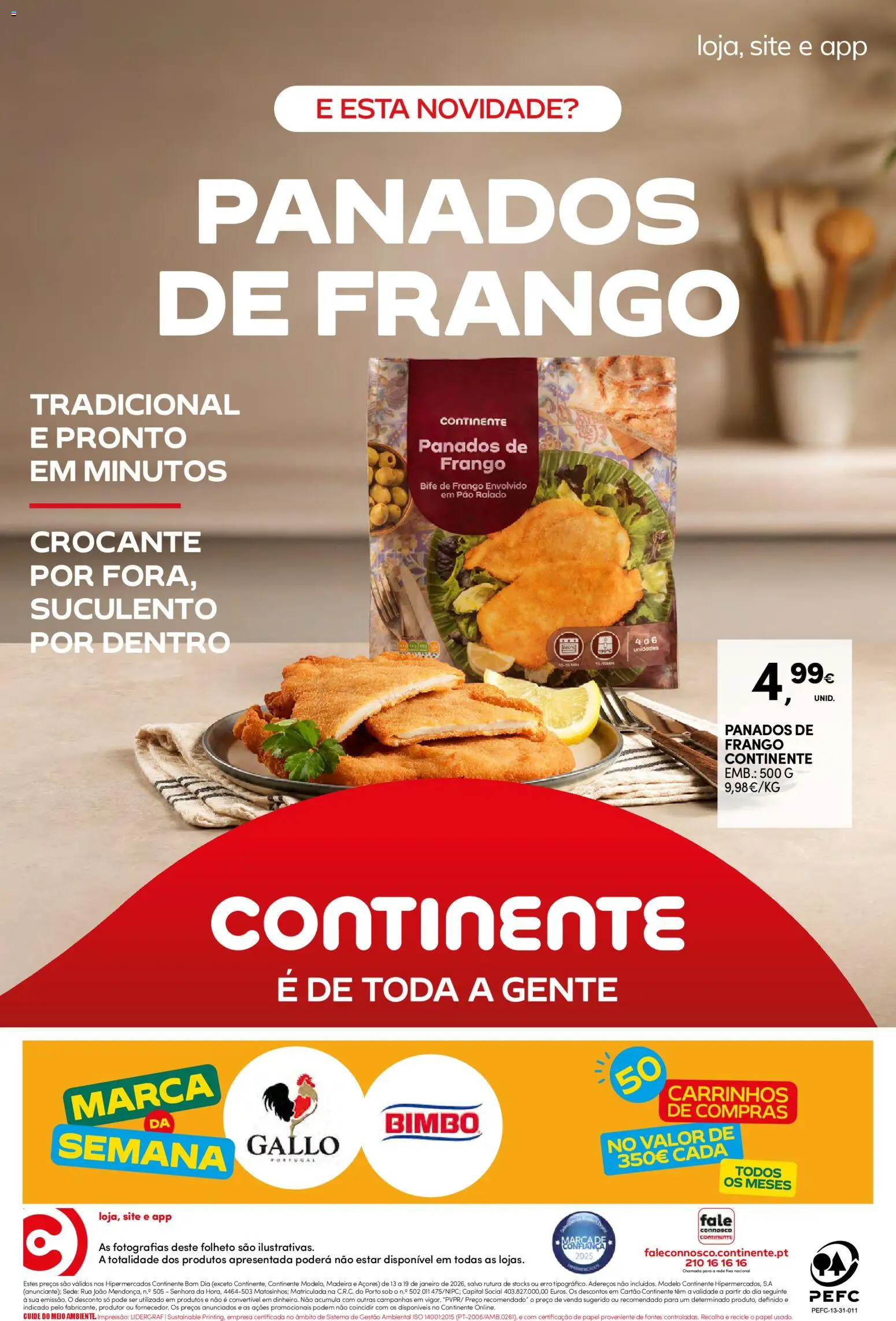 Continente Semanal Continente Bom Dia │ válido de 13.01.2026 | Página: 24 | Produtos: Frango, Pão