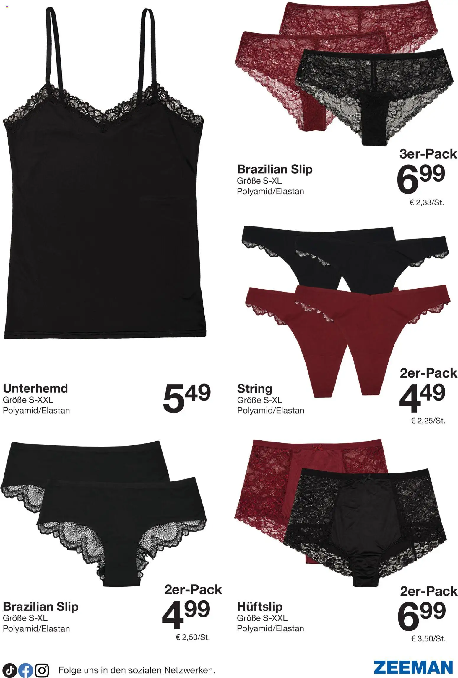 Zeeman Prospekt 	 – gültig ab 08.11.2025 | Seite: 19 | Produkte: Unterhemd, String, Slip