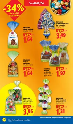 LIDL - Prévisualisation de FAVORINA Œufs à cacher, 400 g Œufs à cacher Variétés au choix valide à partir de 02.04.2026 | Page: 22 | Produits: Lait, Œufs, Chocolat