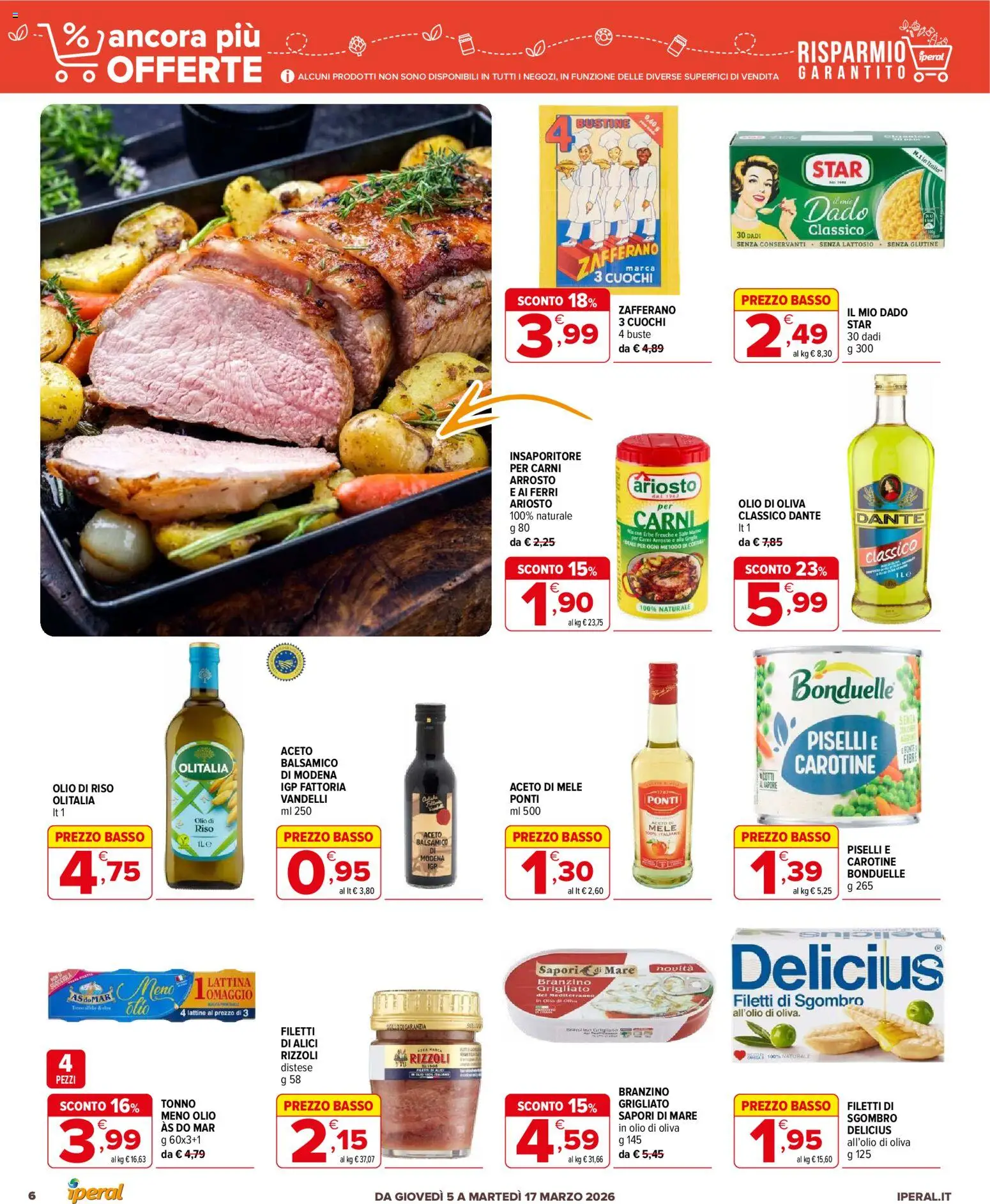 Volantino Iperal del 05.03.2026 | Pagina: 6 | Prodotti: Mele, Olio, Tonno, Alici