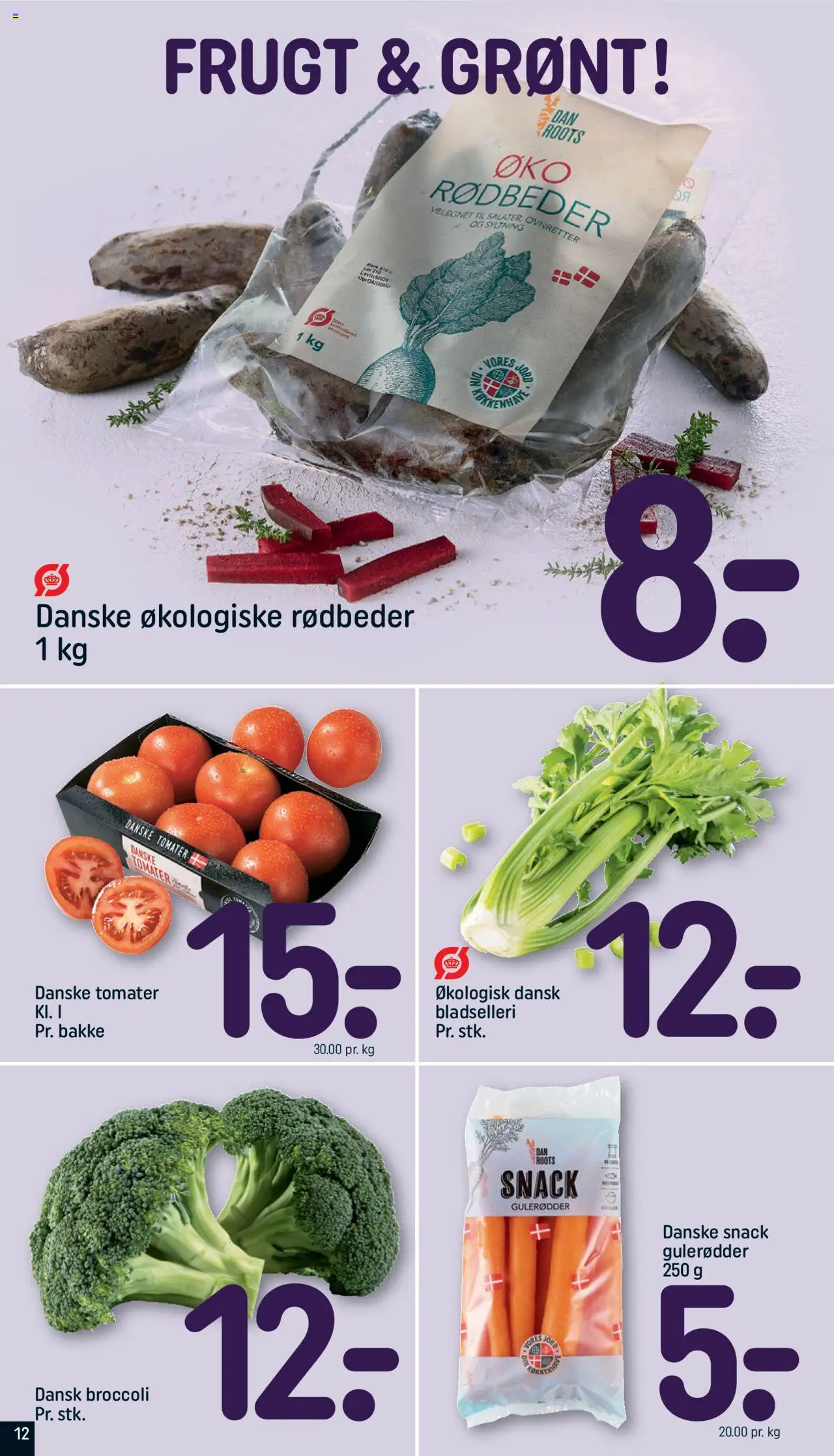 Rema 1000 Tilbudsavis gyldig fra 24.08.2025 | Side: 12 | Produkter: Rødbeder, Gulerødder, Broccoli, Bladselleri