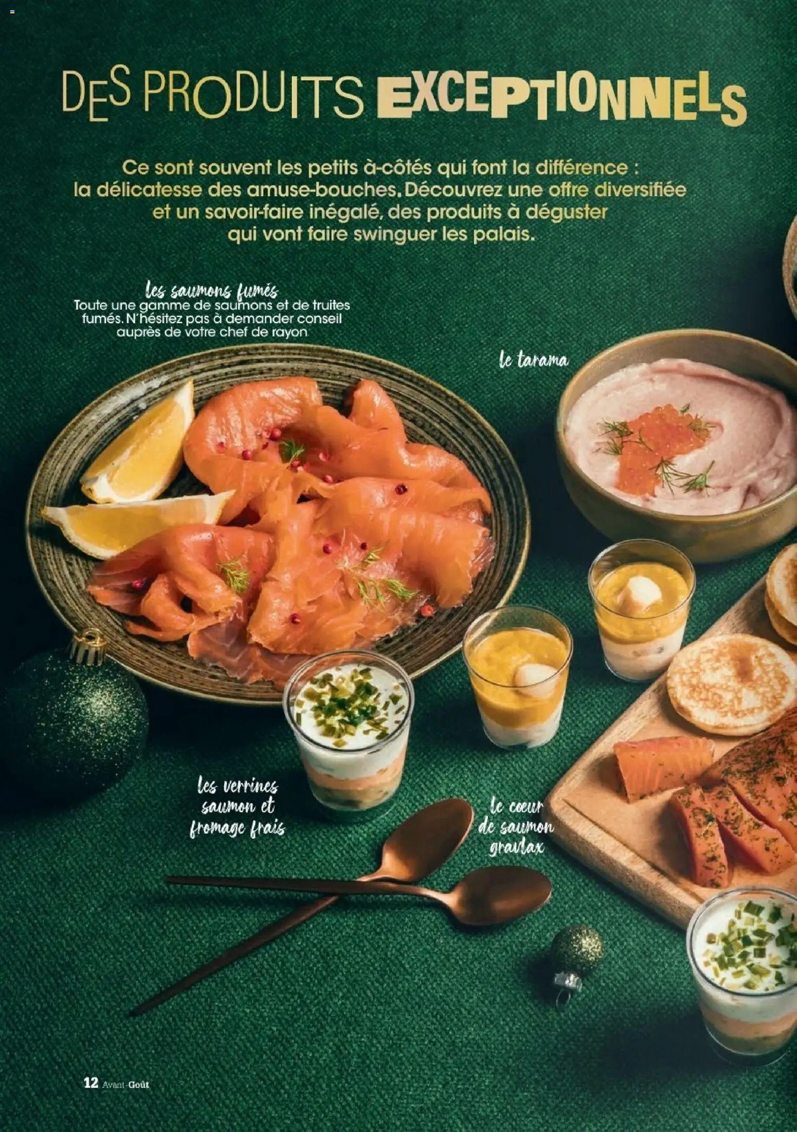 {H1} | Page: 12 | Produits: Tarama, Fromage, Saumon, Fromage frais