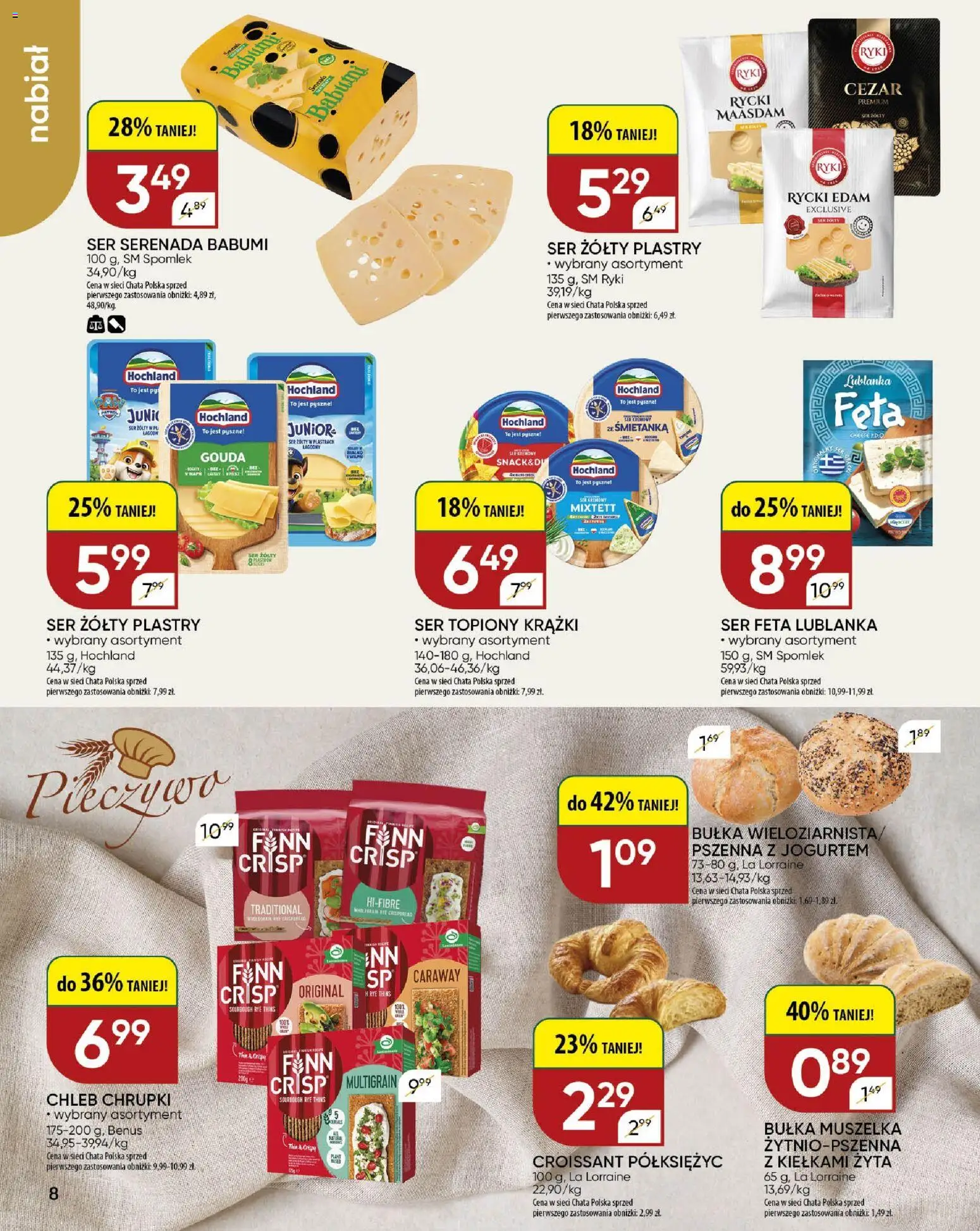 Chata Polska Gazetka od 26.02.2026 | Strona: 8 | Produkty: Pieczywo, Chrupki, Bułka, Ser feta