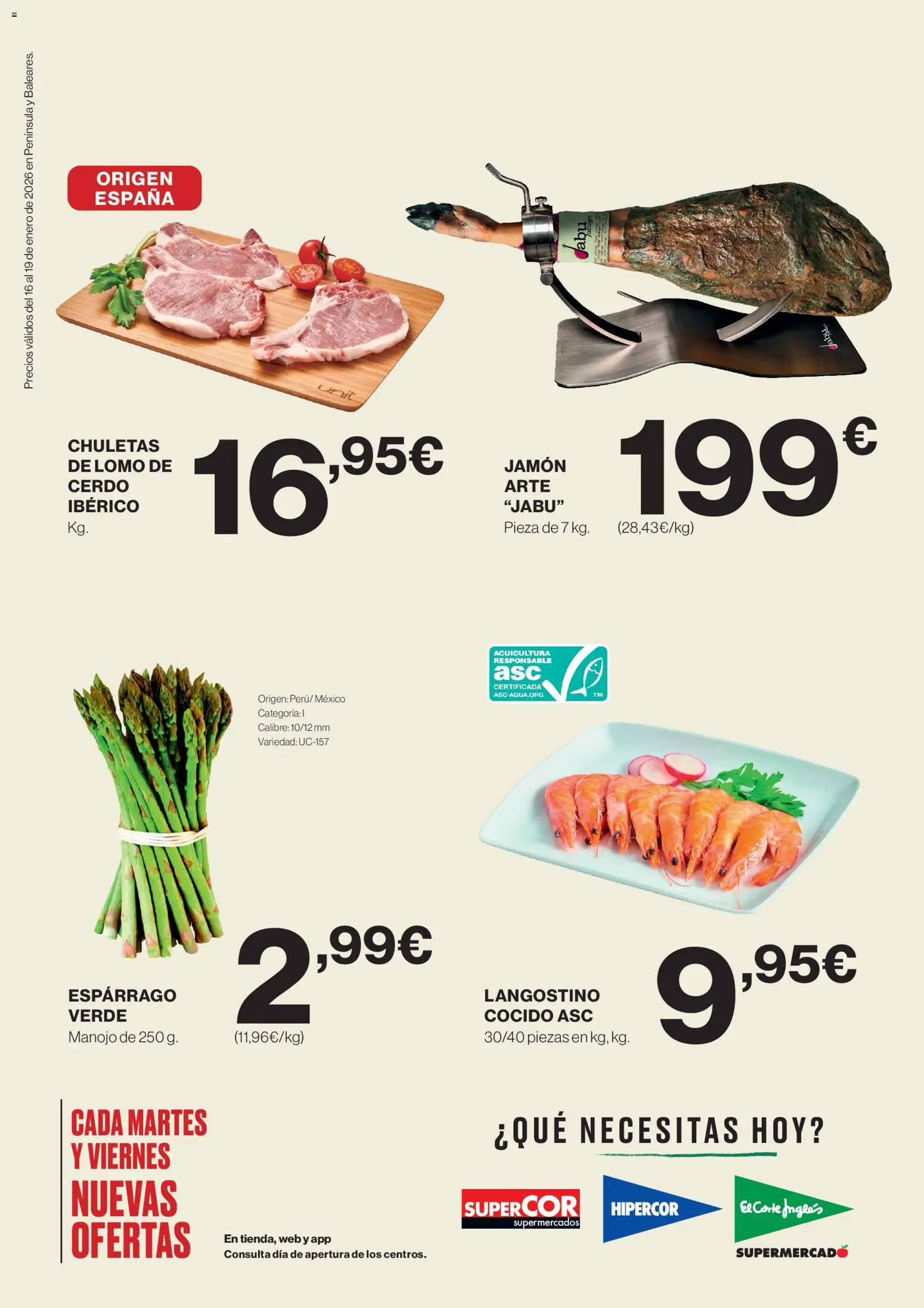 Hipercor catálogo │ válido desde el 16.01.2026 | Página: 2 | Productos: Jamón, Cerdo, Langostino