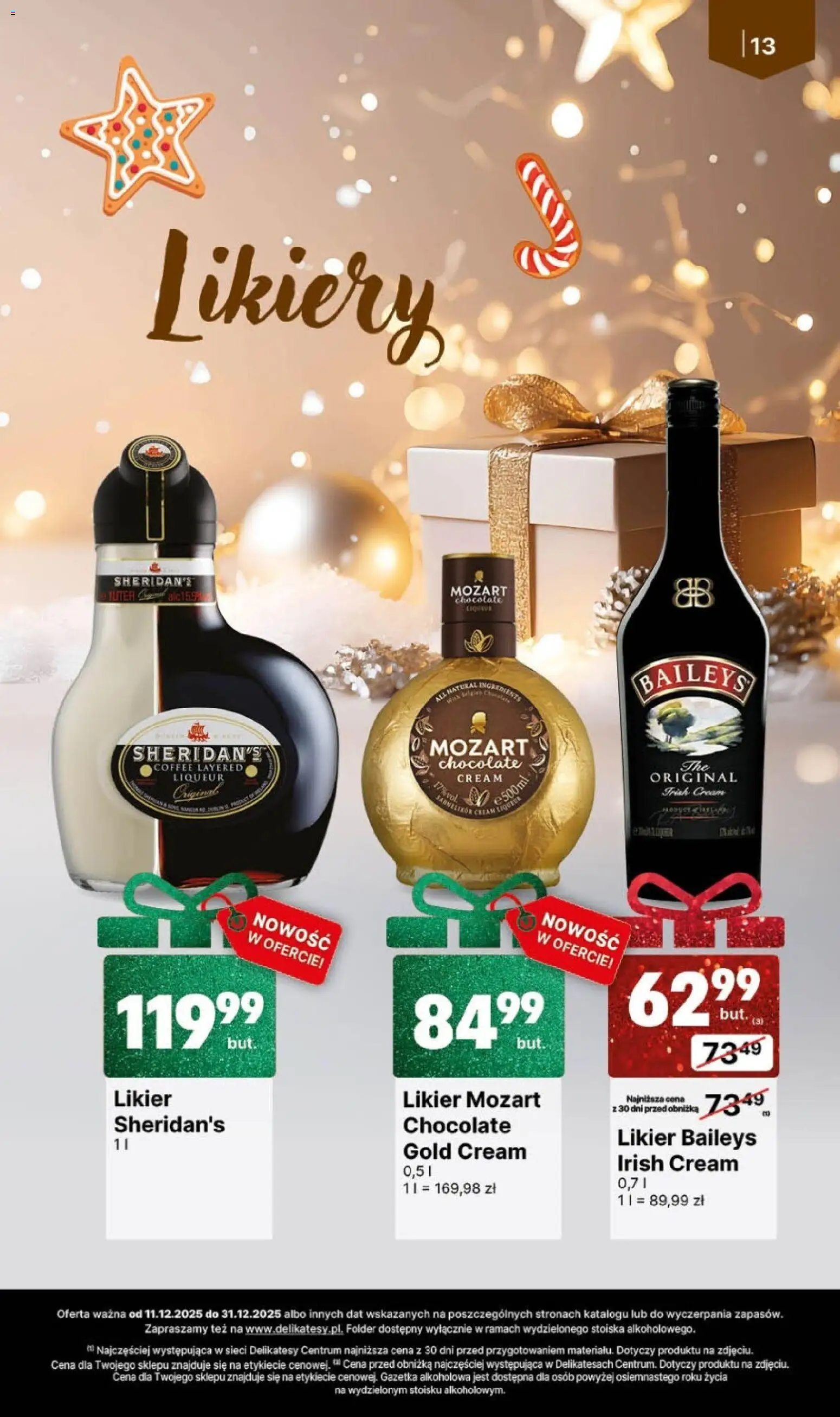 Delikatesy Centrum Gazetka alkoholowa od 11.12.2025 | Strona: 13 | Produkty: Baileys, Delikatesy