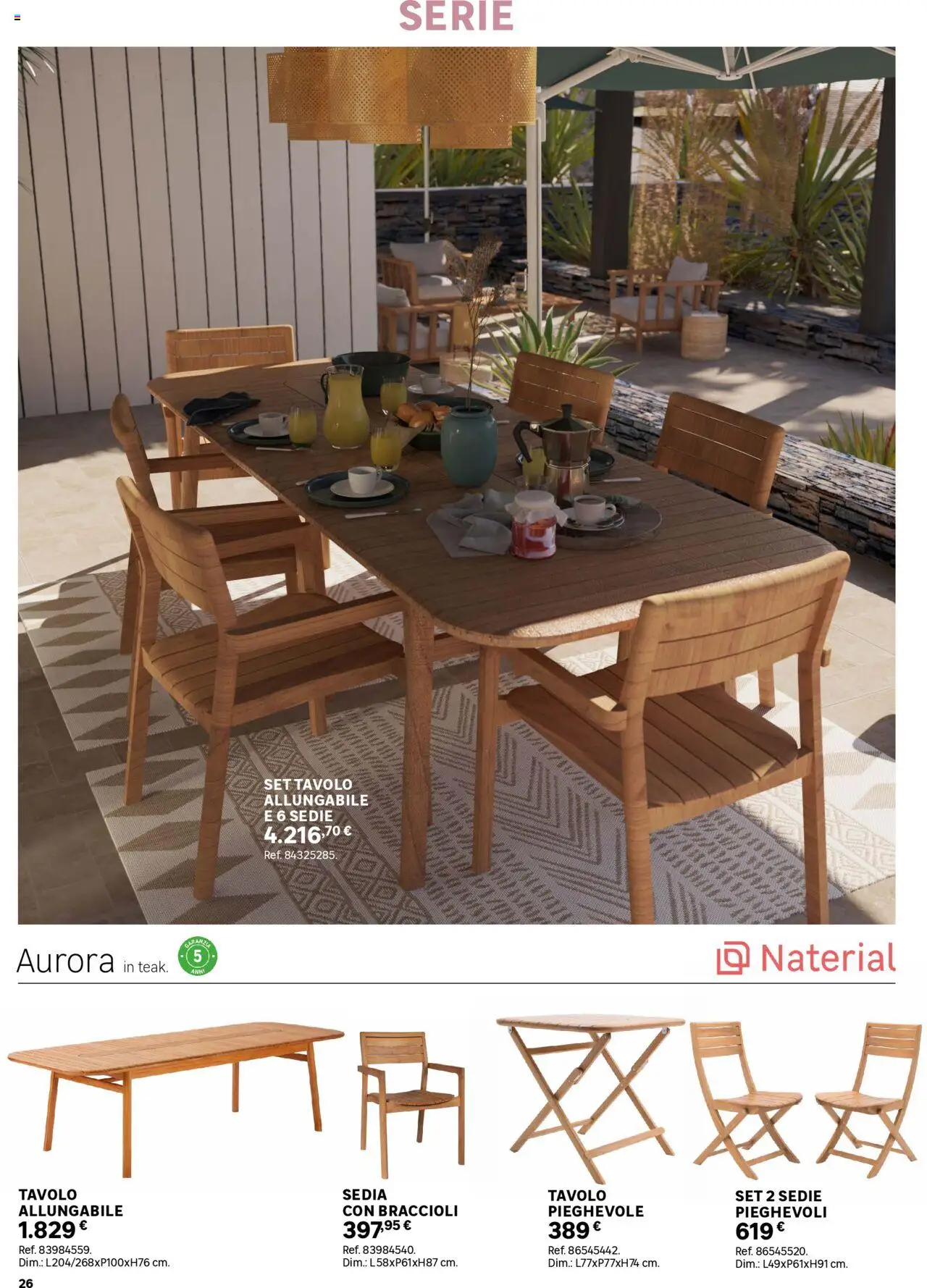 Volantino Leroy Merlin del 02.06.2025 | Pagina: 26 | Prodotti: Braccioli, Tavolo, Sedia