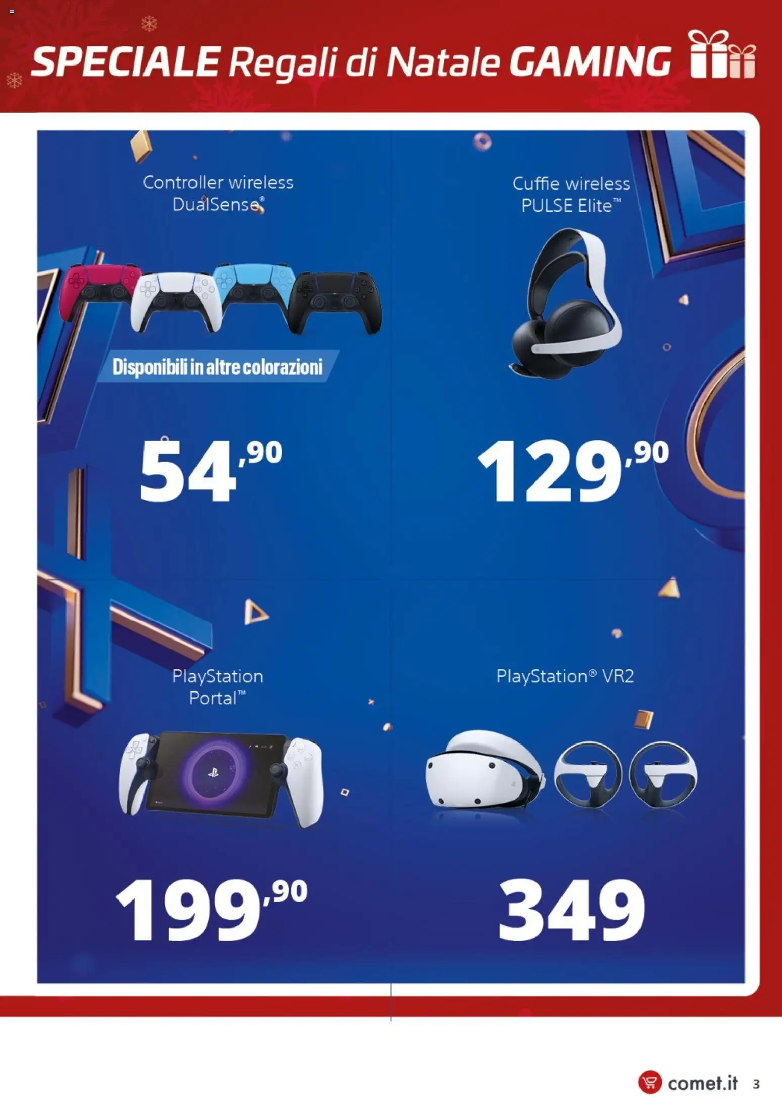 Volantino Comet del 05.12.2025 | Pagina: 3 | Prodotti: Cuffie, Playstation