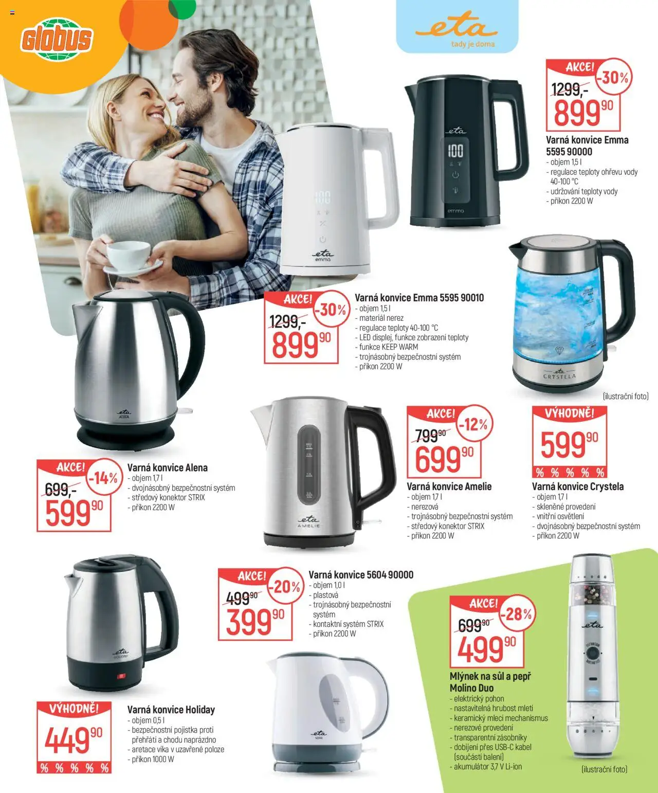 Globus leták - Hypermarket od 27.08.2025 | Strana: 2 | Produkty: Globus, Kabel, Mlýnek, Varná konvice