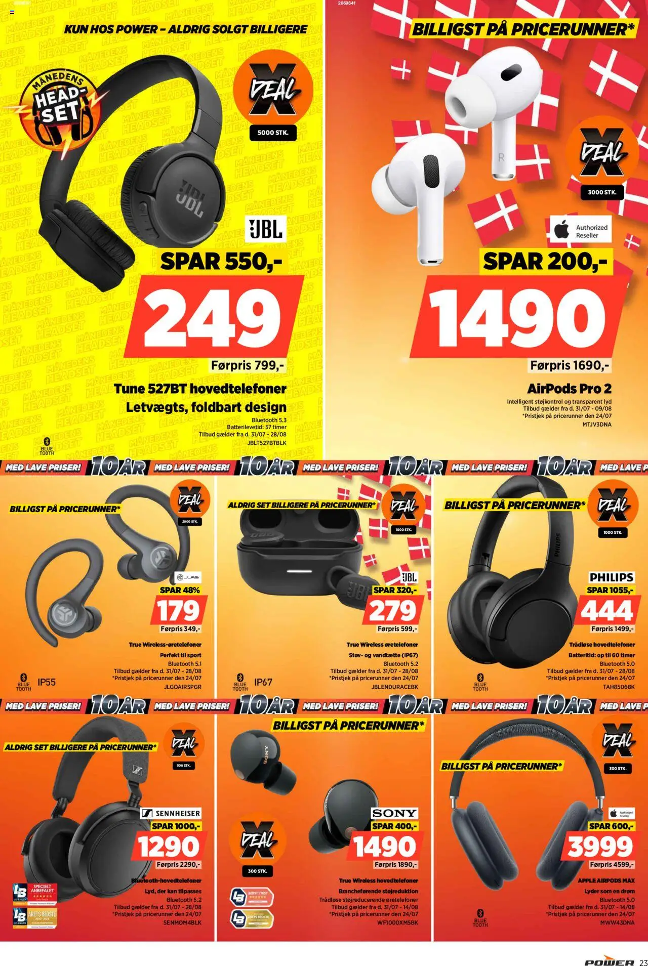 Power Tilbudsavis gyldig fra 31.07.2025 | Side: 23 | Produkter: Airpods, Lyd, Hovedtelefoner, Søm