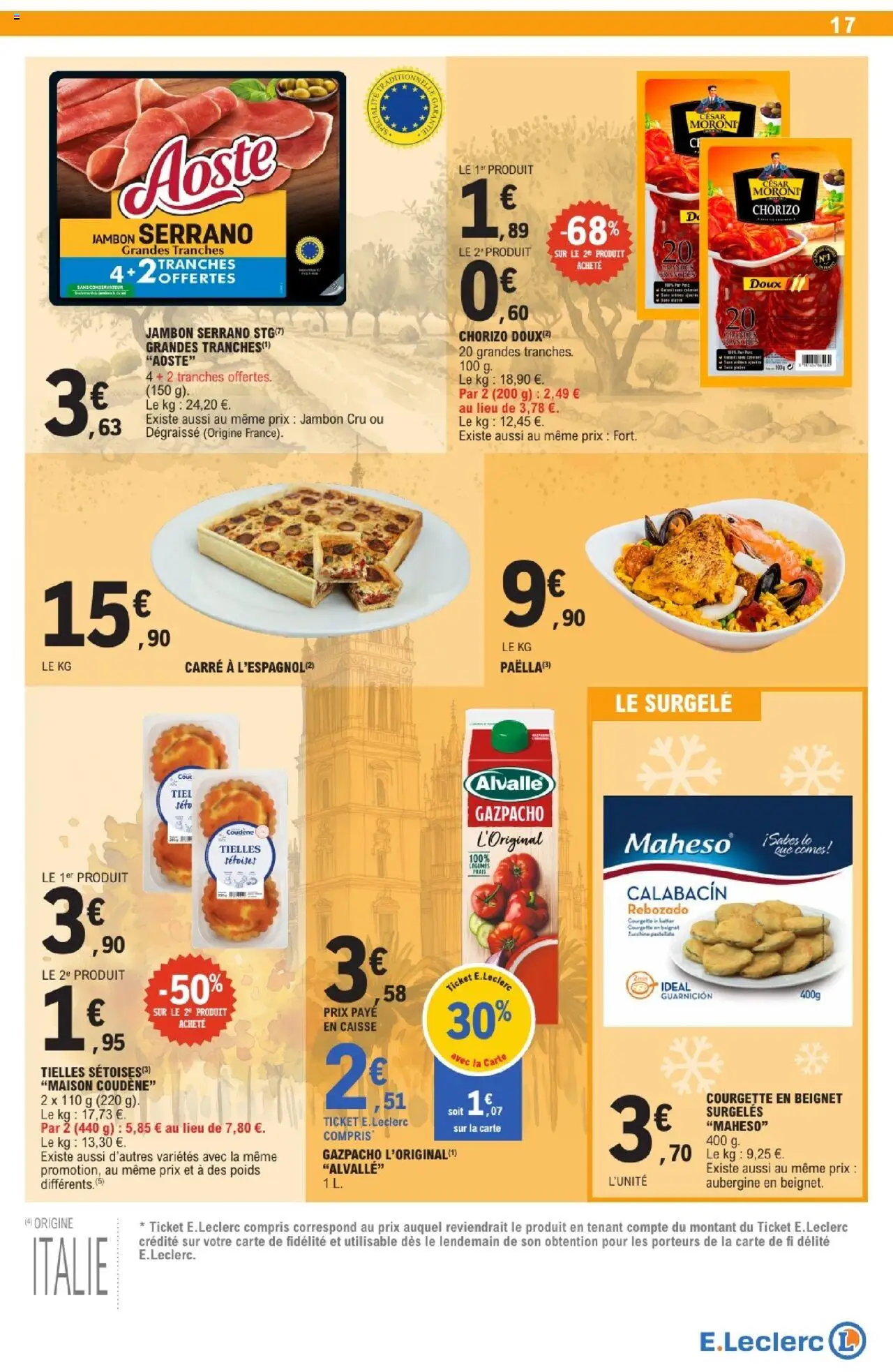 {H1} | Page: 17 | Produits: Jambon Cru, Courgette, Poids, Jambon serrano