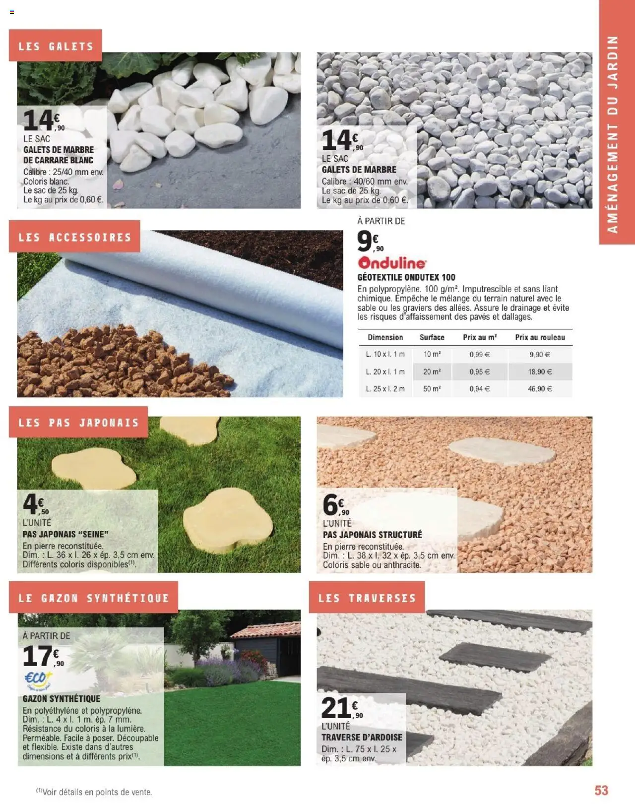  | Page: 53 | Produits: Sac, Rouleau, Gazon, Géotextile